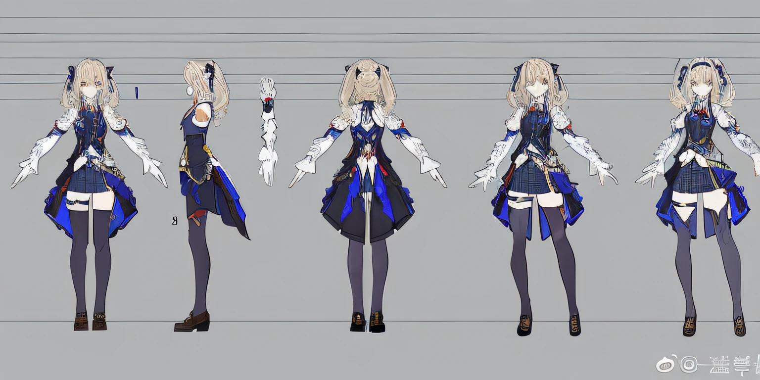 create elf character with full body standing pose refrence sheet with front side back pose with open breast outfit