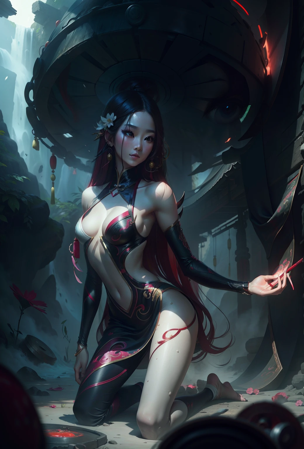 Soft Chinese beauty focused face