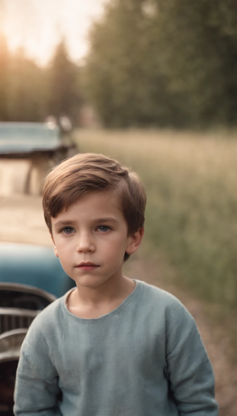 A boy with A Car