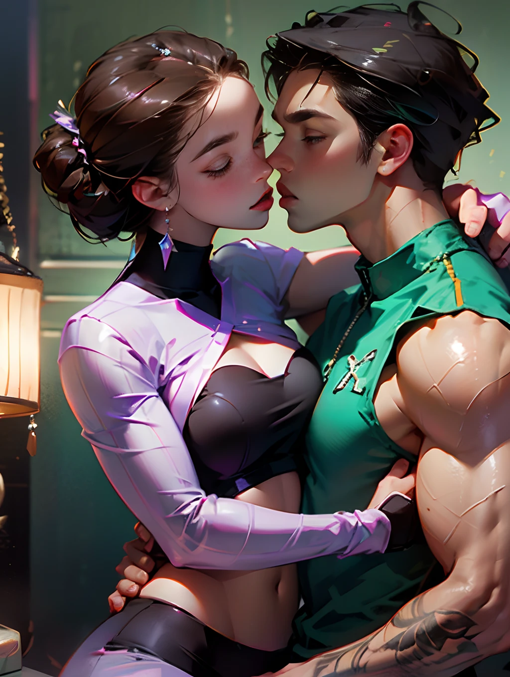 a body builder boy and a sexy  kiss each other --auto --s2