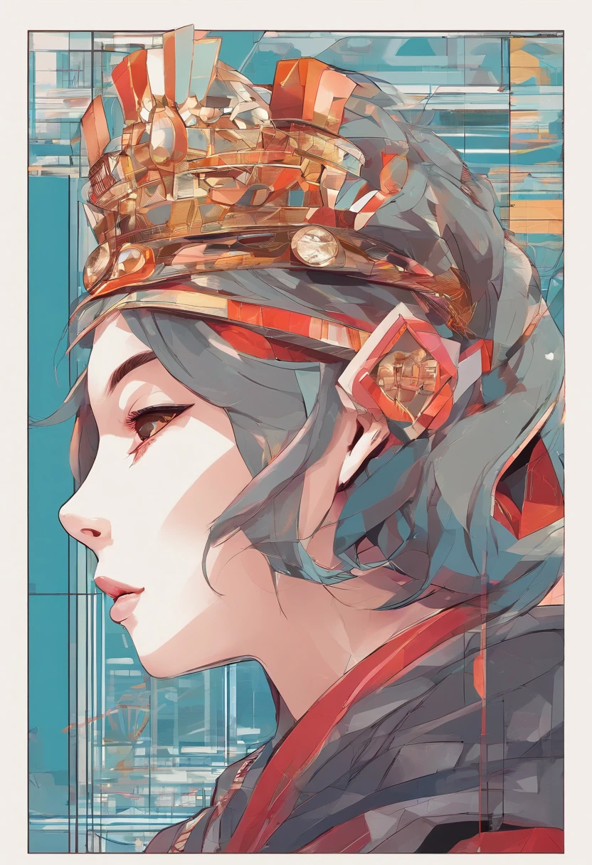 masterpiece, high quality cg, anime, illustration, best quality, 1capybara, beautiful face, detailed face, 1girl, solo, side view, wearing crown