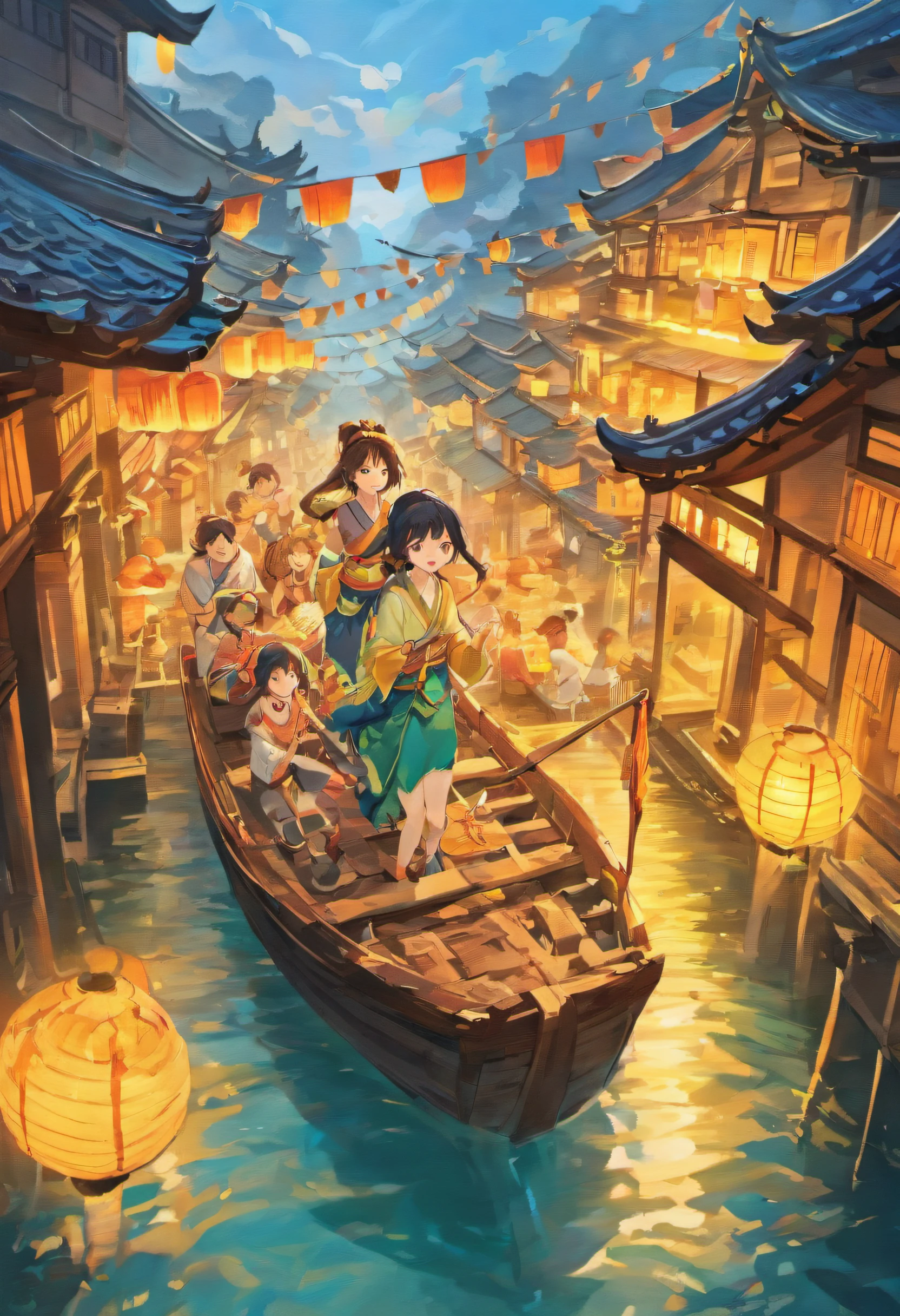 In this old village，Every year the Dragon Boat Festival is so awaited and beautiful。And today，Mei and her friends will embark on an adventure。Xiaomei's village is a peaceful picture，The house is steady and beautiful，It complements the golden rice paddies。People in the village are busy preparing to celebrate the Dragon Boat Festival，Their faces were filled with laughter。