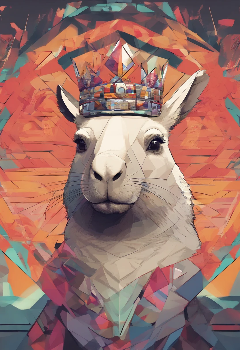 masterpiece, high quality cg, anime, illustration, best quality, capybara, beautiful face, detailed face, animal, solo, side view, wearing crown