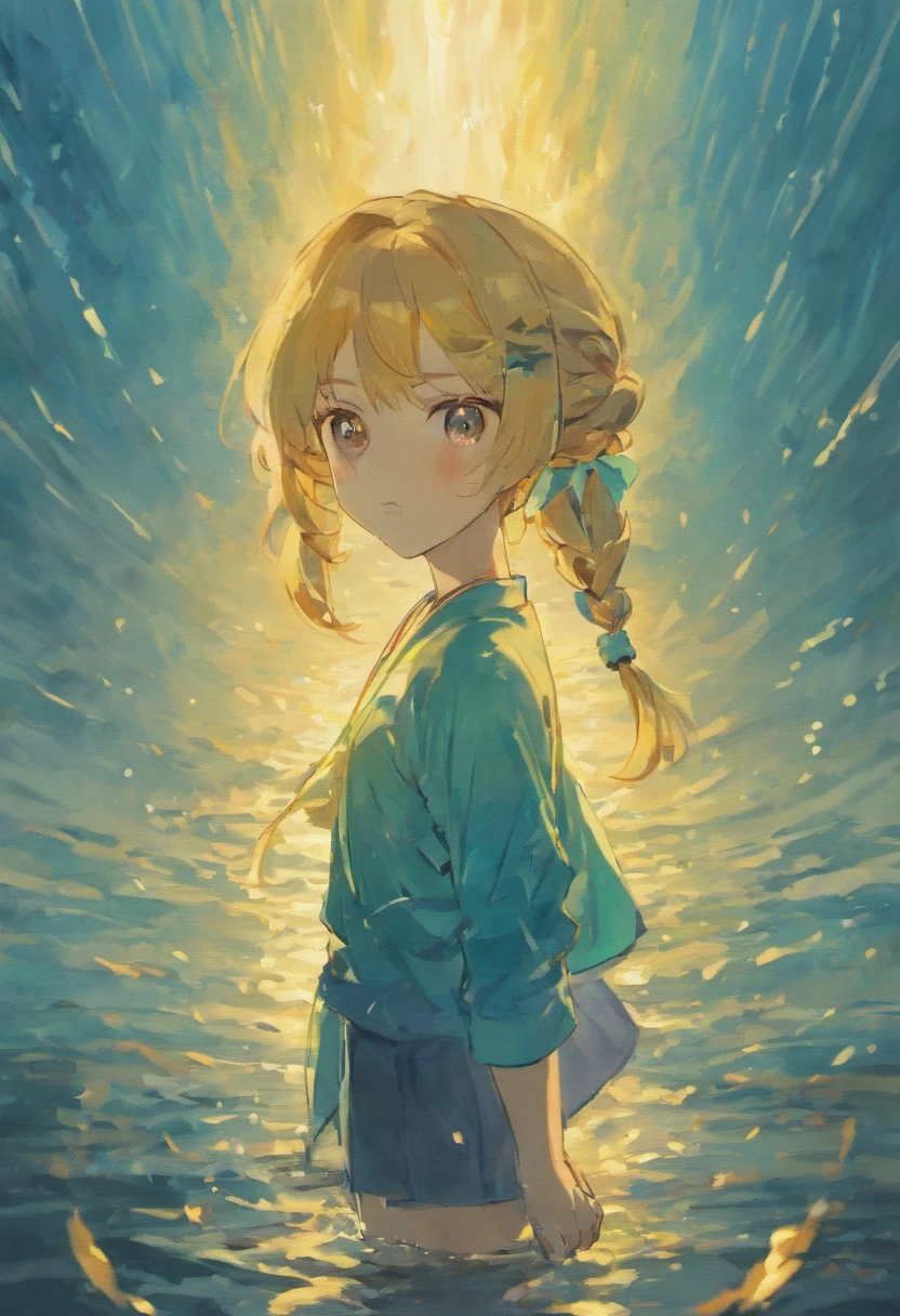 Xiaomei stood by the lake，Her hands clenched into fists，Look firmly at the lake。Her eyes were full of determination，She was determined to help the village。Xiaomei did not hesitate，She decided to help the village re-light up the dragon boat festival。Her determination was rock solid。