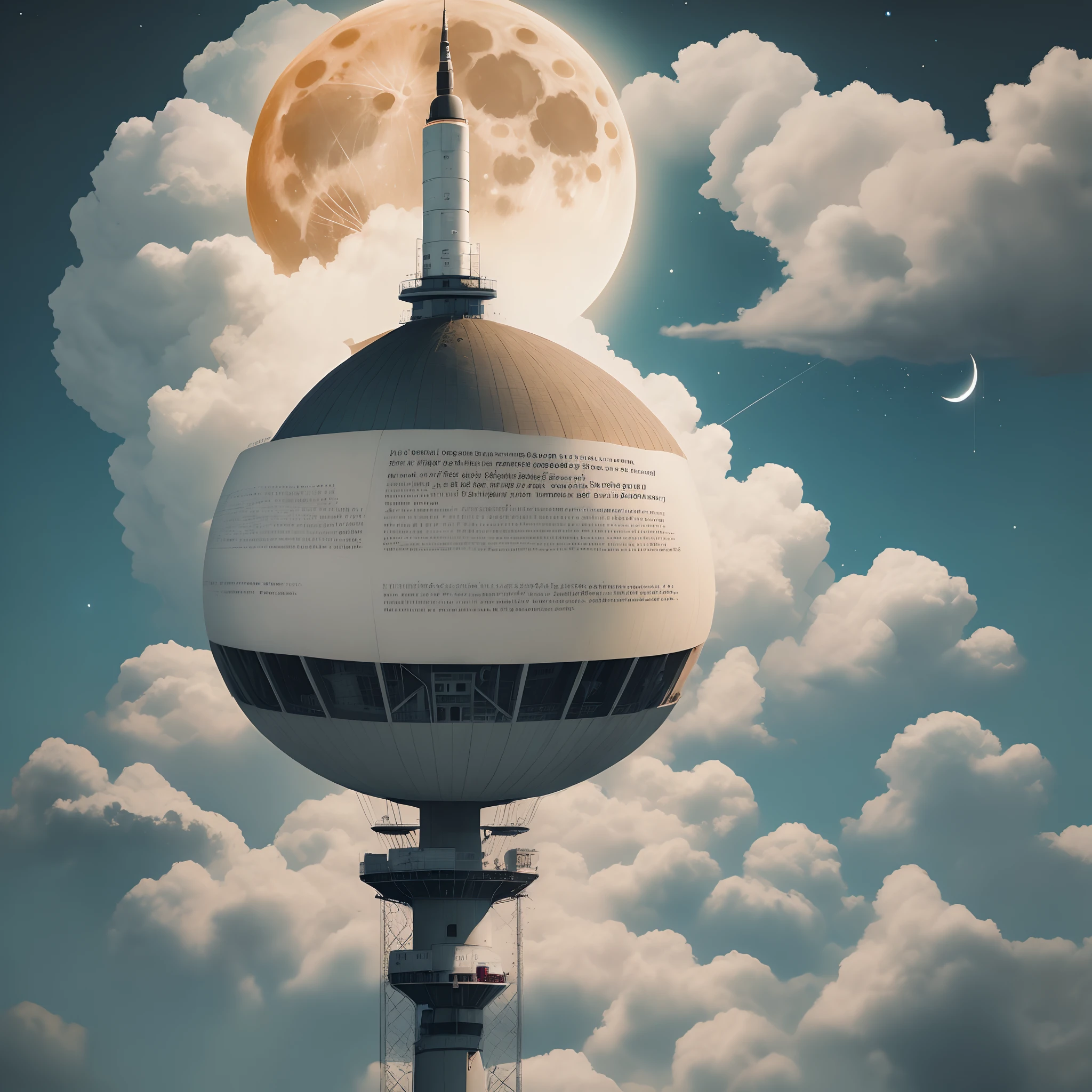 Poster,with to the moon written on it