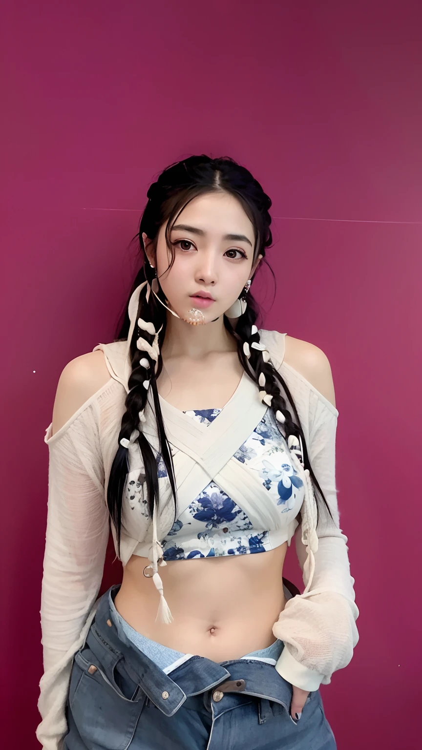 Arafed Asian woman with long black hair and a white shirt, peinado de coletas, Peinado twintails, con coletas negras, Chiho, Dos coletas peinado, Xision Wu, Heonhwa Choe, Gongbi, Jinyoung Shin, Jaeyeon Nam, tzuyu de dos veces, dilraba dilmurat, Jossi de Blackpink
