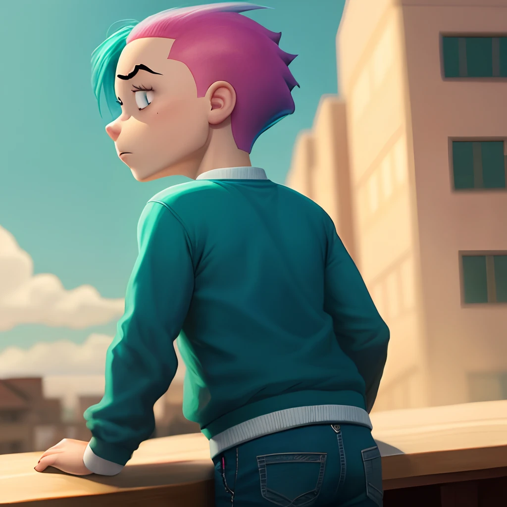 baddie stewie from family guy with teal hair