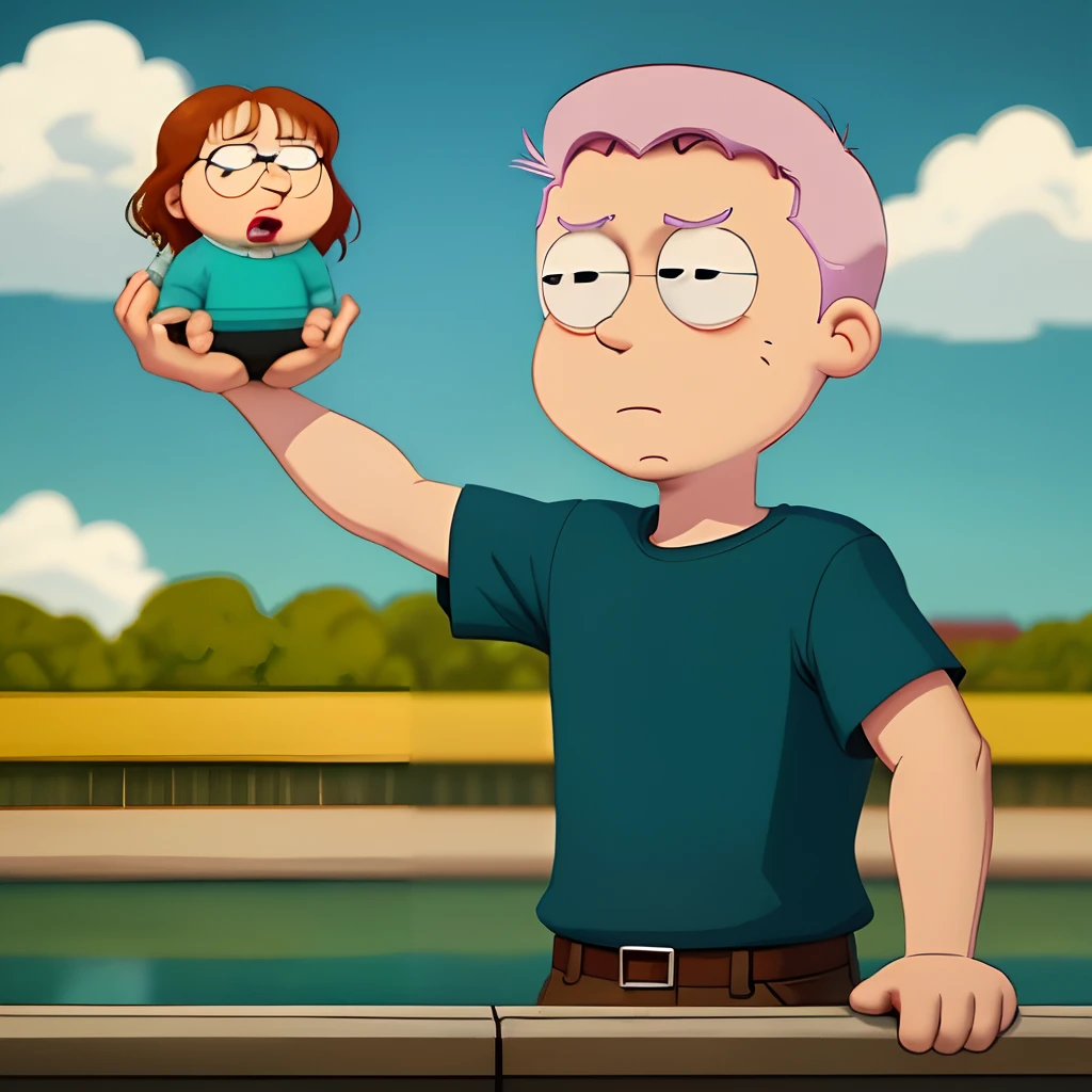 baddie stewie from family guy with teal hair