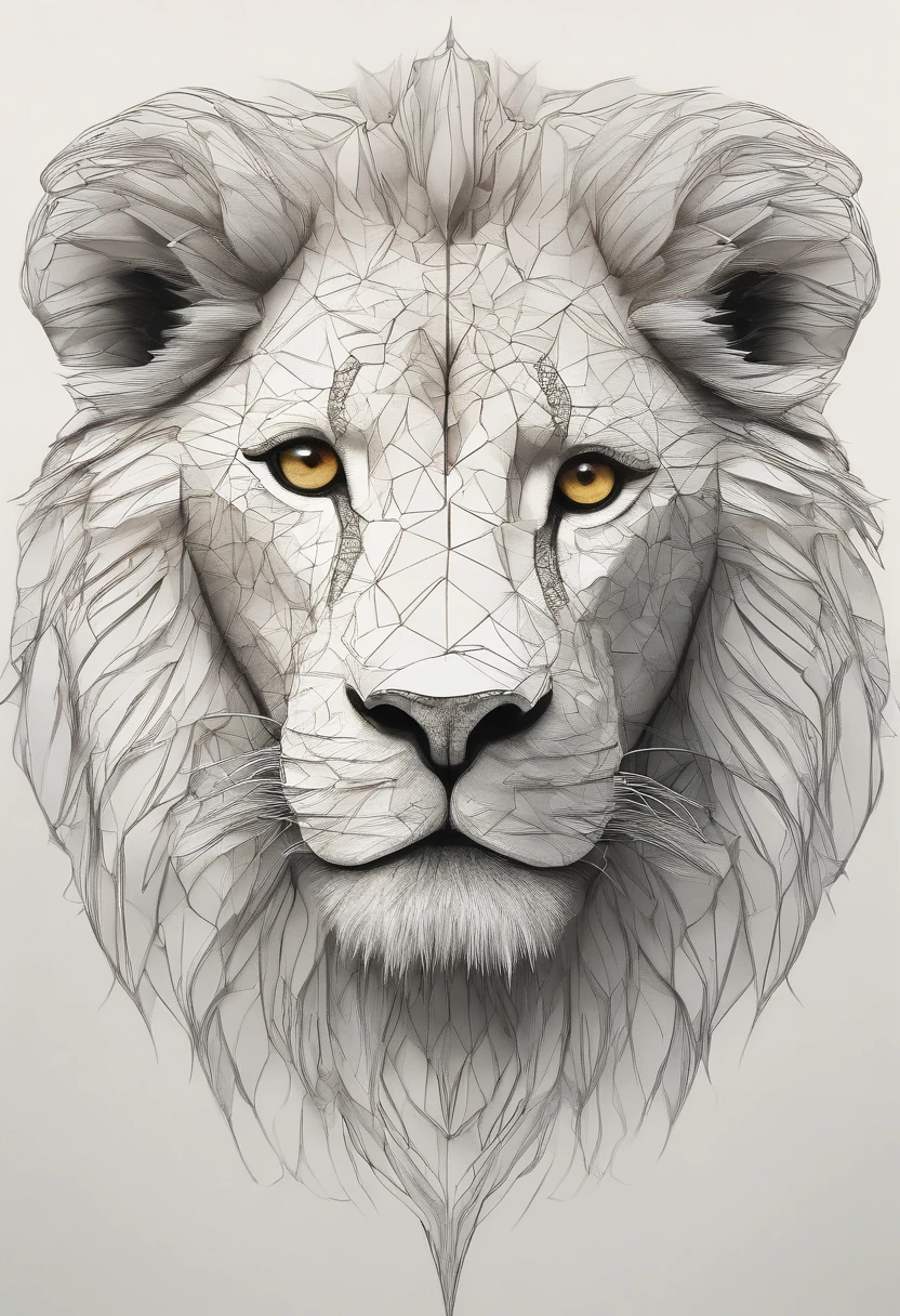 Geometric dark lion with a crystal profile head illustration. wireframe. vector low poly line art. head logo design yellow and red, UHD wallpaper