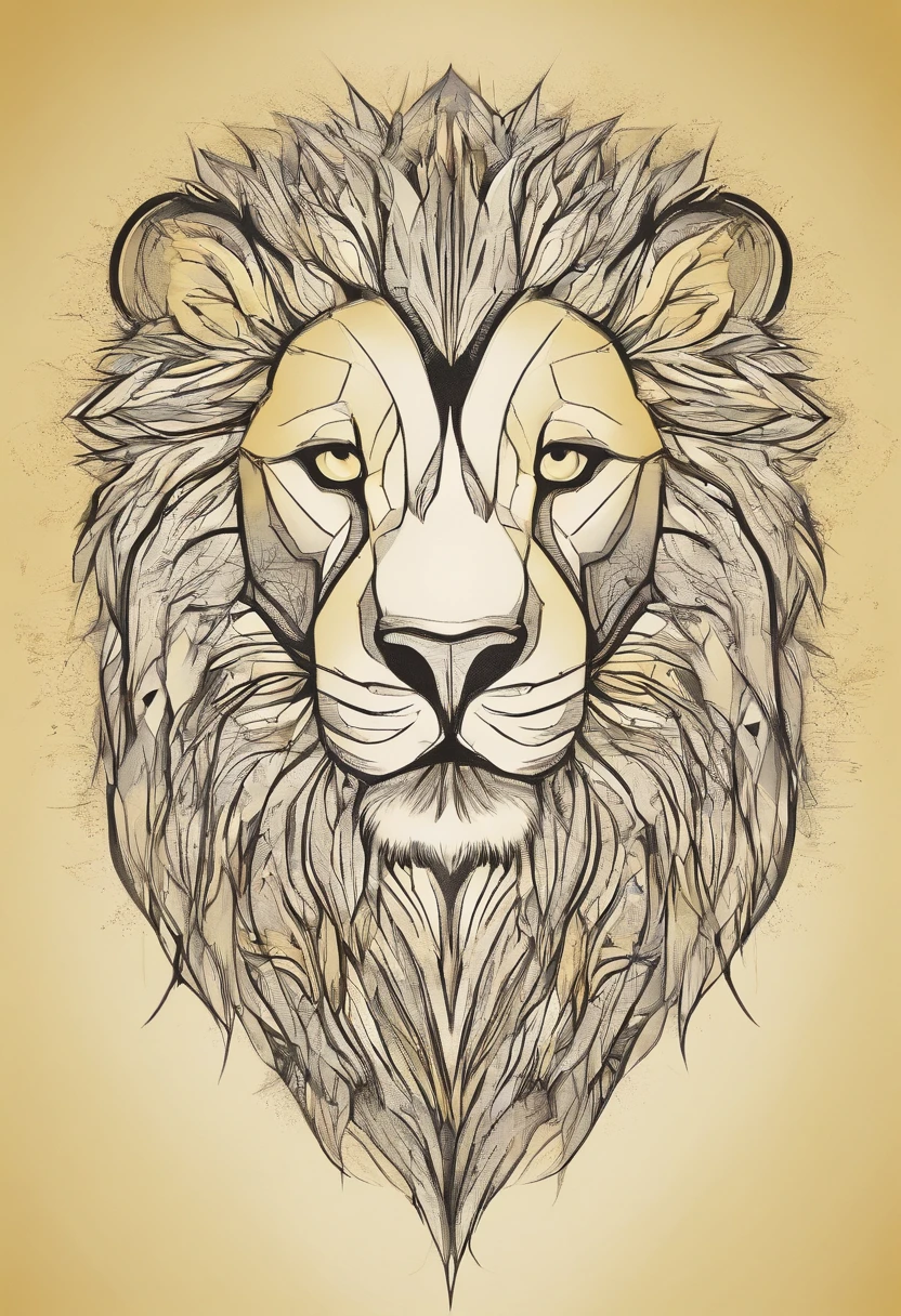 Geometric dark lion with a crystal profile head illustration. wireframe. vector low poly line art. head logo design yellow and red, UHD wallpaper