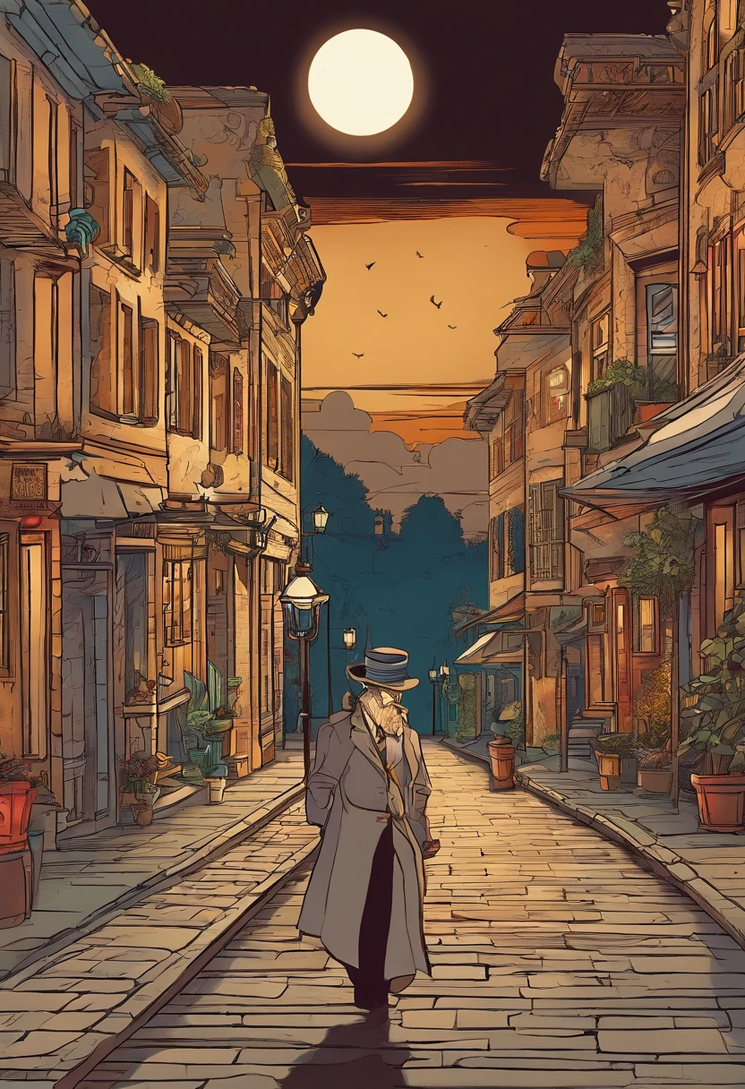 The moonlight reveals a hidden tattoo on the gentleman's wrist, resembling an ancient symbol. The details of the tattoo are intricately designed, with intricate patterns and mysterious characters. The gentleman's face is partially obscured by the shadows, adding to his enigmatic aura. The lamppost casts a warm, golden glow on the scene, creating a contrast between light and darkness. The surrounding environment is a Victorian-era street, with cobblestone pavement and elegant architecture. The atmosphere exudes a sense of mystery and intrigue.
