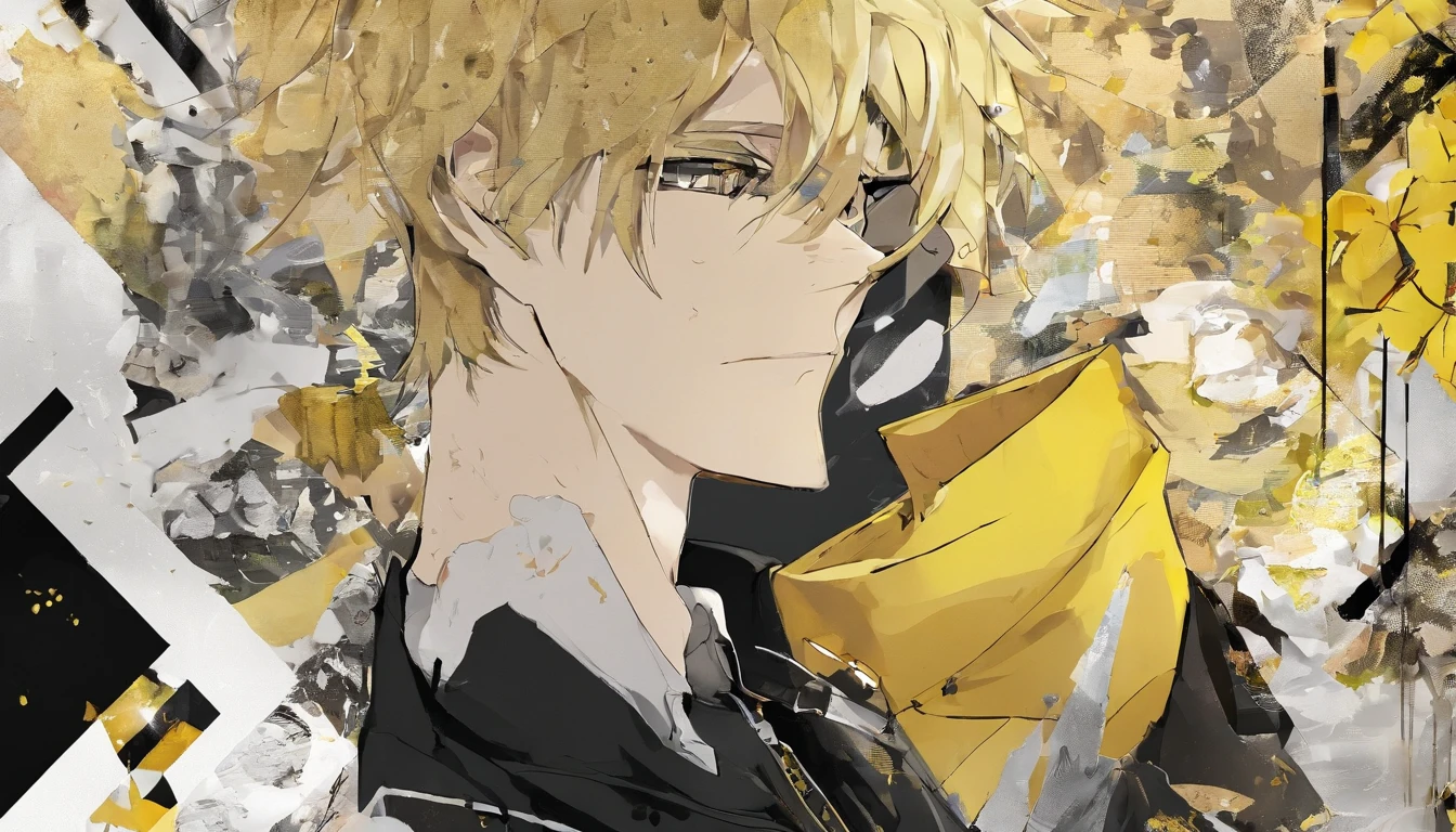 Man's, Blonde hair, Huge ass, Black bodysuit, Boy, Short hair, Yellow eyes, skunk