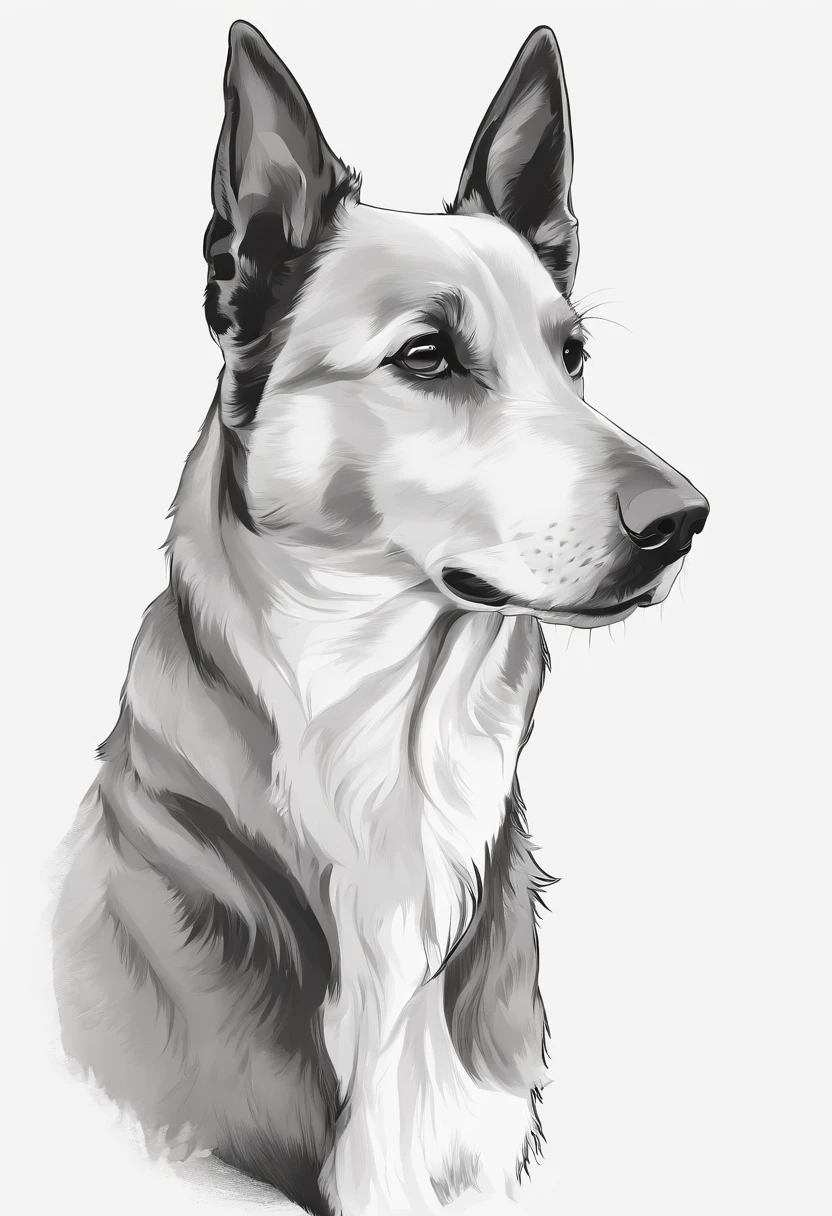 Vector art illustration of a black mutt dog with short legs, com barbicha grisalha e pelo espetado, fazendo bola de chiclete, Crisp design, Monochrome gray color, respingo de magia negra, Tetradic pastel colors, vetor 3d Studio Ghibli, Aquarela--v 5.2