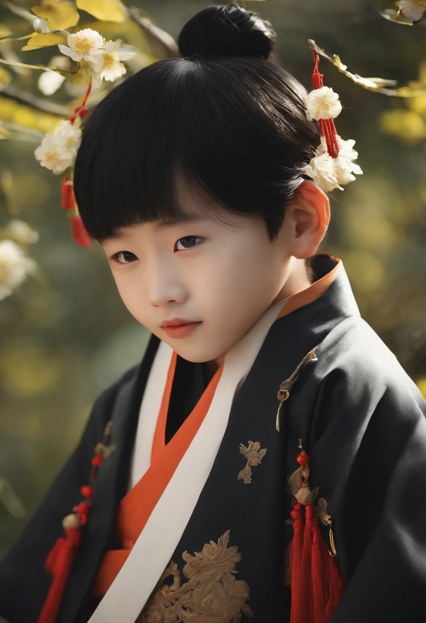A boy named Mo Yili,He has yellow skin,black color hair,Wear national costumes,Suitable for children's picture books、Children's stories