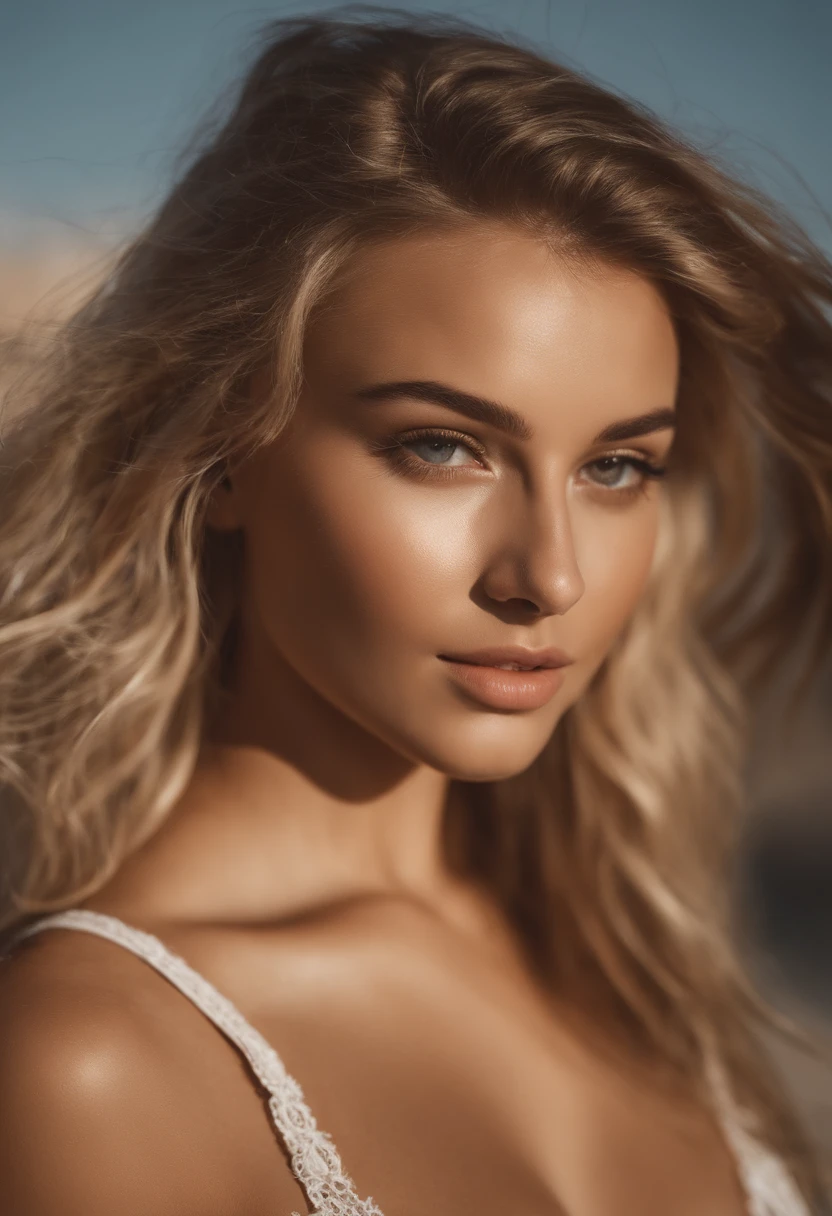 Oman with matching tank top and panties, fille sexy aux yeux bleus, Portrait Sophie Mudd, Portrait de Corinna Kopf, cheveux blonds et grands yeux, selfie of a young woman, ohne Maquillage, maquillage naturel, Look directly into the camera, Visage avec Artgram, dezentes Maquillage, Superbe photo du corps entier, dans la chambre, gros seins, Blonde, Latin