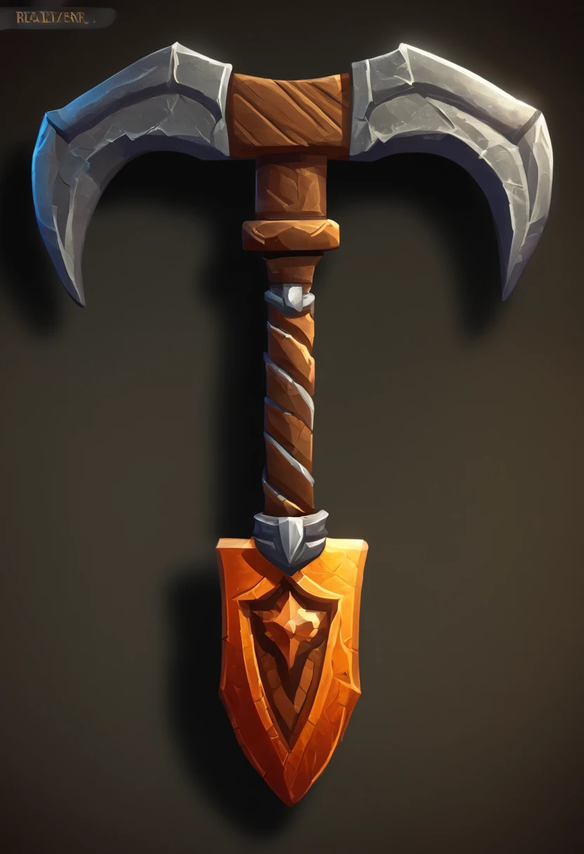 stone pickaxe icon for a video game, handpainted