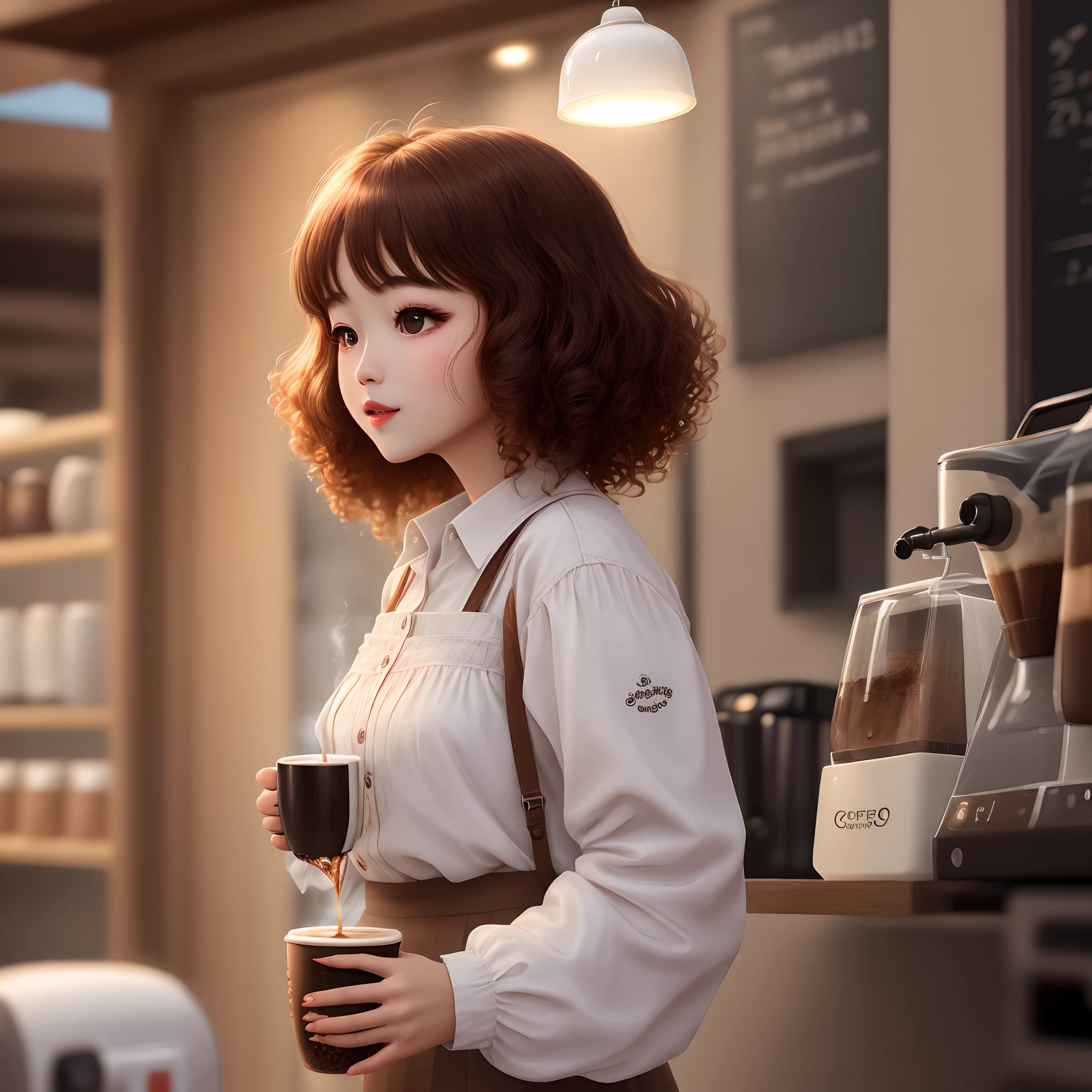 Coffee Girl Perm Coffee Girl High Quality Soft Light Genius Brilliant Drip