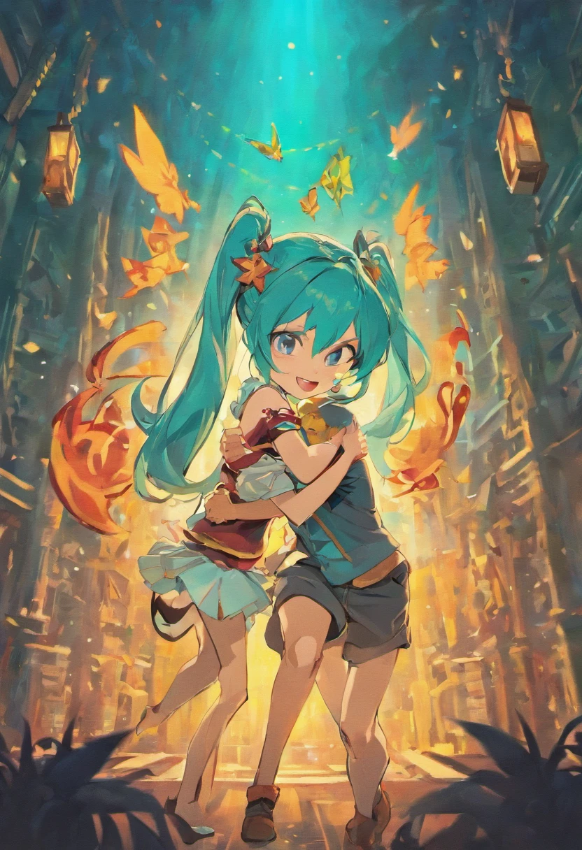 Hatsune miku hugging crash bandicoot