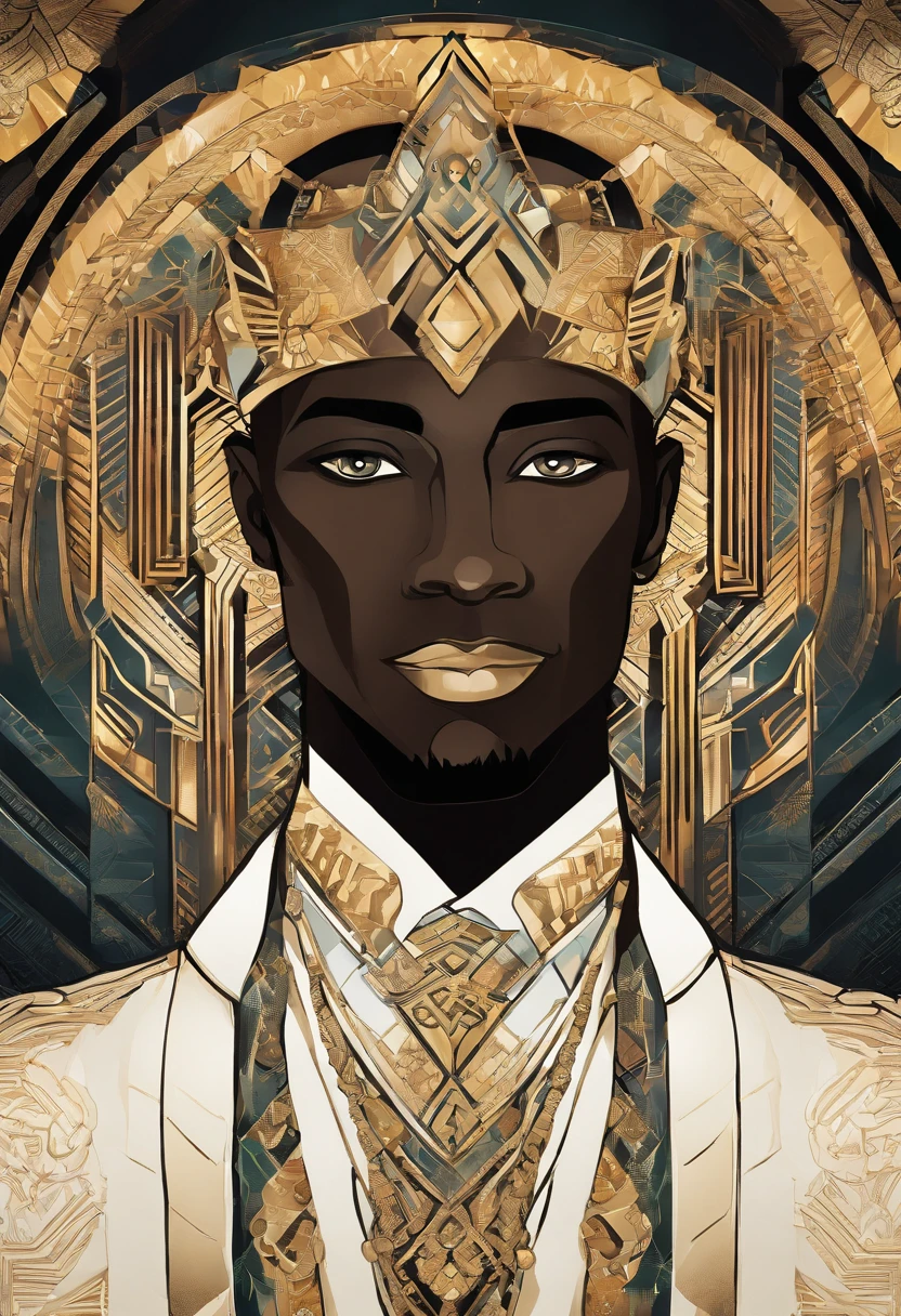 a young rich black man, head, face facing the camera