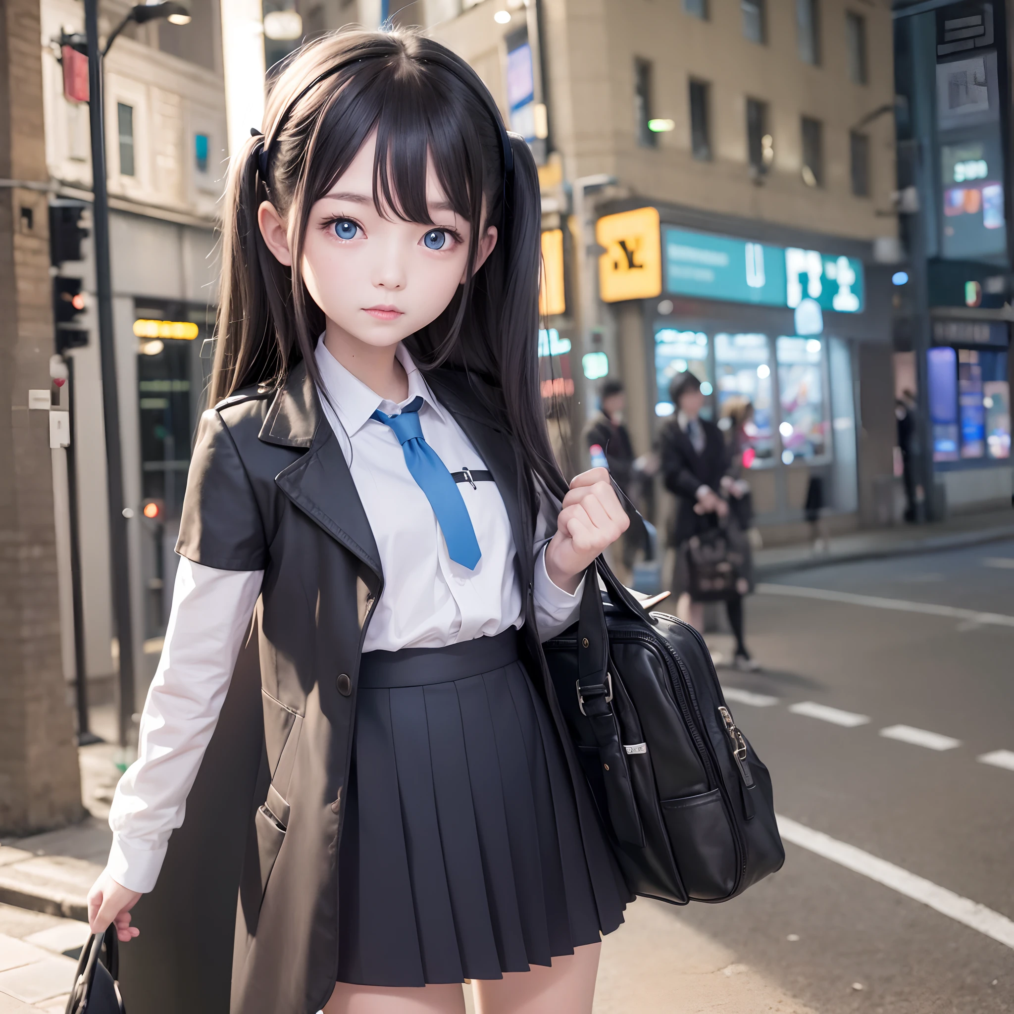 17 age old，teens girl，Poor milk，dual horsetail，largeeyes，high school school uniforms --auto