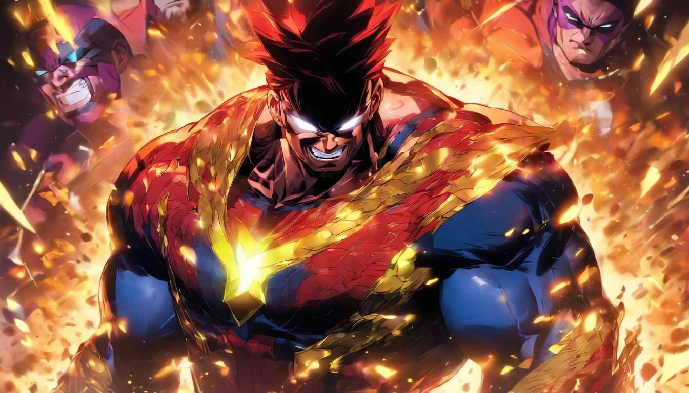 macho,captain,men's,Anime style,marvel, perfect masterpiece, hightquality, High resolution,