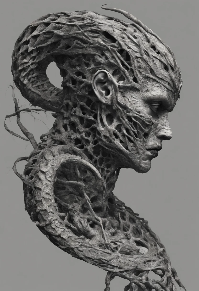 alta qualidade, 8k realista, textura detalhada ,Mythical monster with woman's head with serpent's body, um belo rosto, com cabelos longos, olhos de cobra, parte superior do corpo ( Uma bela mulher sexy de seios fartos), parte inferior (um corpo de serpente) seios a mostra, sem roupa