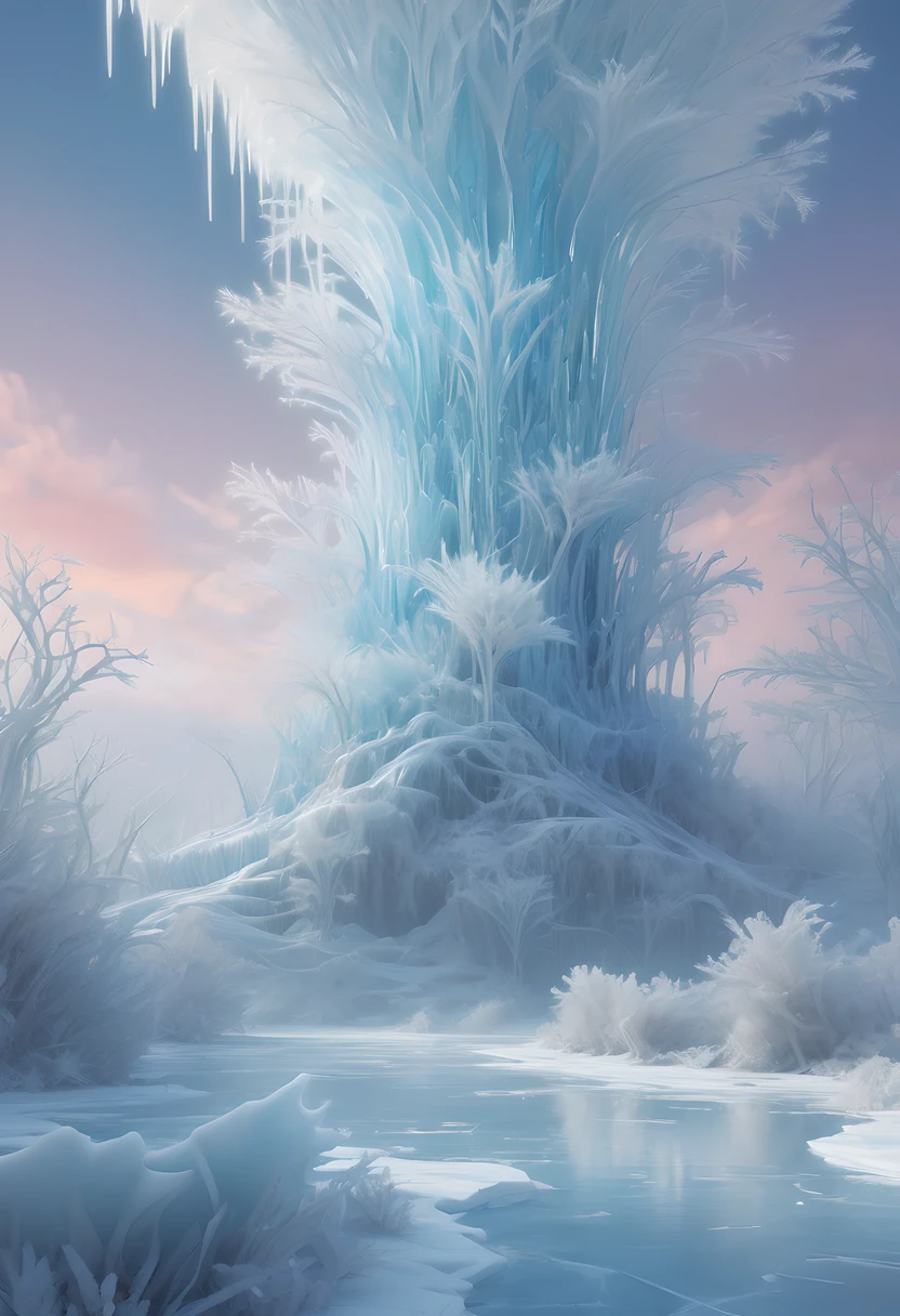 Immerse yourself in frozen dreams with this captivating digital artwork featuring rime ice that takes on surreal and imaginative forms, presenting a whimsical and fantastical landscape. The composition showcases the interplay of light and color, creating a mesmerizing and ethereal atmosphere. The intricate details and intricate patterns of the ice formations add depth and visual interest to the artwork, evoking a sense of wonder and enchantment. Created by renowned digital artist Android Jones.