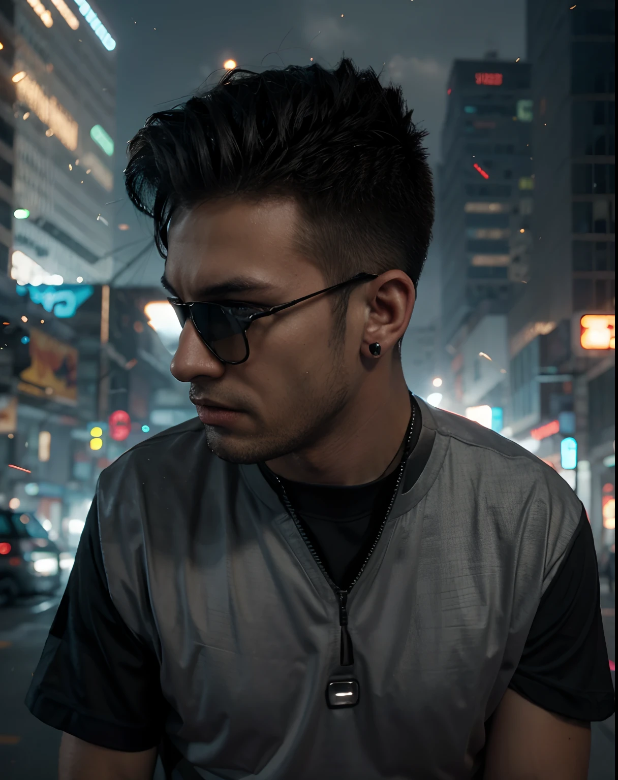 Change background cyberpunk handsome boy, realistic face,8k, ultra realistic