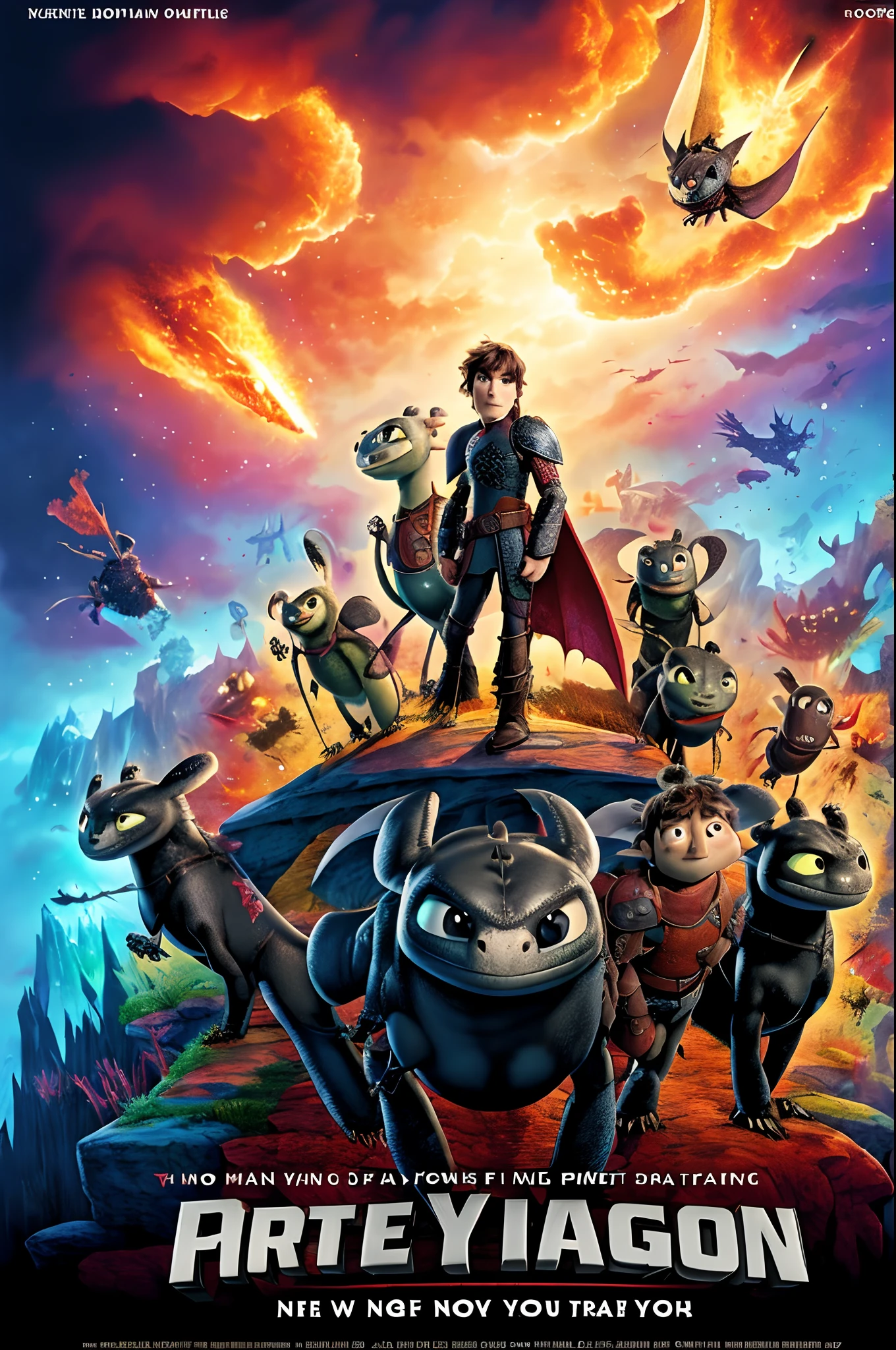 Disney Pixar Movie Poster How To Train Your Dragon 4