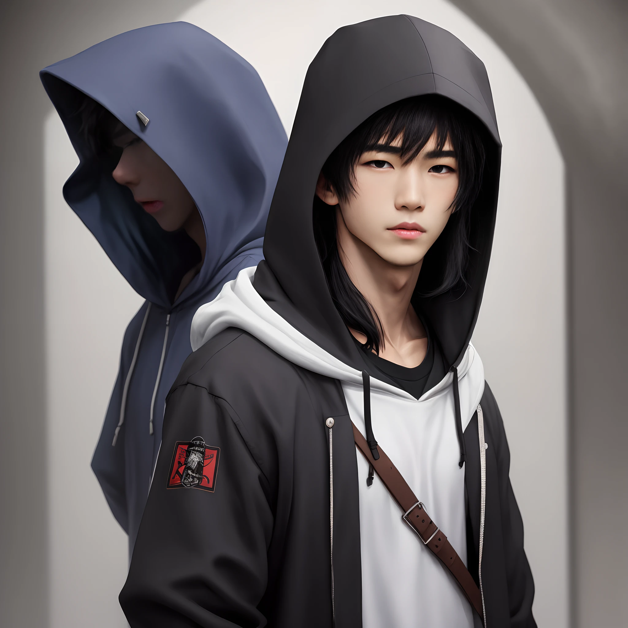 Black-haired hooded boy