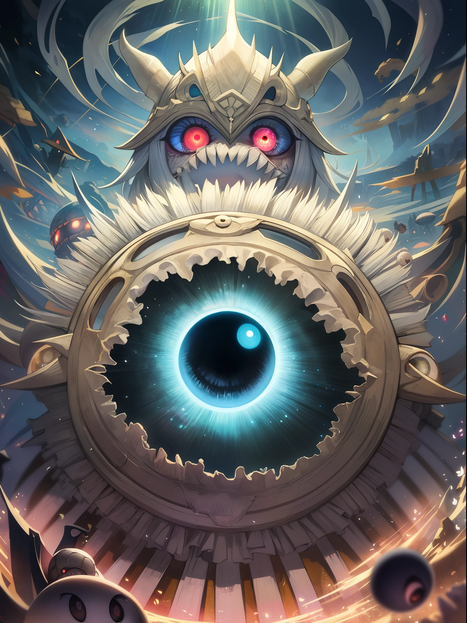 Outrageous resolution、​masterpiece++、top-quality++、ultra-definition++、ultra-definition++、4k++、8k++、from side、（Background Focus）++、（（1）））+++、Eyeball monster destroying the city（Hundred Eyes Ghost）casts an eyeball monster spell that emits a beam of light from its eyeballs、Eyeball monster in the eyeball world（Hundred Eyes Ghost）A monster rune with an eyeball that emits a beam of light from its eyeballs、Eyeball monster in the eyeball world（Hundred Eyes Ghost）Eyeball monster magic that emits rays of light from its eyeballs、Eyeball monster in the eyeball world flying above（Hundred Eyes Ghost）The monster demon king with eyeballs that emits rays of light from his eyeballs、Eyeball monster in the eyeball world（Hundred Eyes Ghost）A monster dragon with eyeballs that emits rays of light from its eyeballs、Eyeball monster in the eyeball world（Hundred Eyes Ghost）is an eyeball monster genie that emits rays of light from its eyeballs、detailed fantasy art、fantasy art style、Break the eyeball monster in the beautiful ancient eyeball world（Hundred Eyes Ghost）A monster monster with an eyeball that emits a beam of light from its eyeballs、Eyeball monster in the eyeball world（Hundred Eyes Ghost）A monster with huge breasts that emits rays of light from its eyeballs、Fantasy Art Behans、Eyeball monster in a beautiful eyeball world（Hundred Eyes Ghost）A monster demon with eyeballs that emits rays of light from its eyeballs、Eyeball monster in a beautiful eyeball world（Hundred Eyes Ghost）is an eyeball monster Shinigami that emits rays of light from its eyeballs、Shiny Floating Eyeballs: Eyeball monsters in the world（Hundred Eyes Ghost）is an eyeball monster shards that emit rays rays from its eyeballs、Eyeball monster in the eyeball world（Hundred Eyes Ghost）A monster magic circle with an eyeball that emits a beam of light from the eyeball、Eyeball monsters in a dazzling eyeball world（Hundred Eyes Ghost）A monster spark in the eyeball that shoots a beam of light from the eyeball、Eyeball monster in the eye