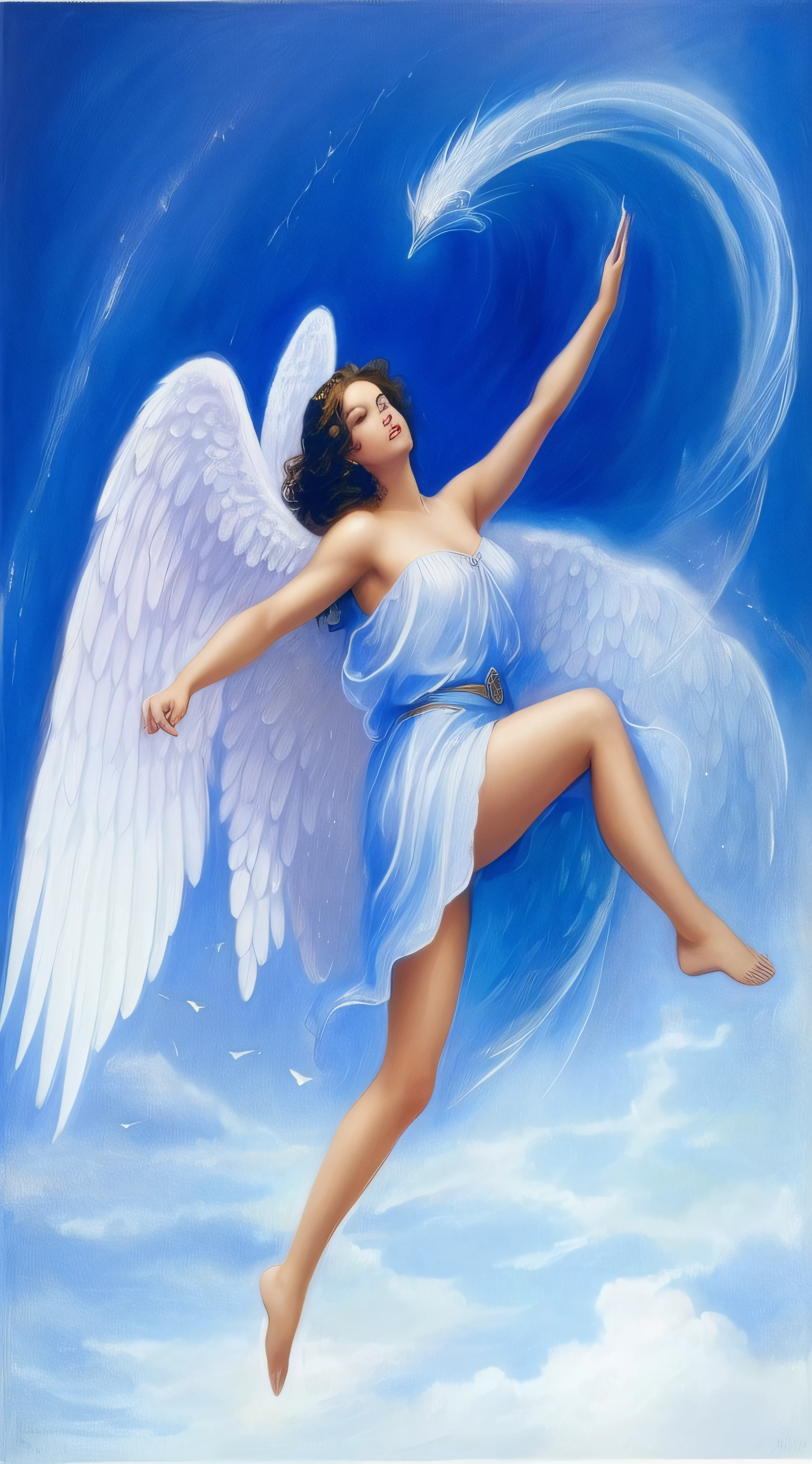 ((best quality)), ((masterpiece)), (detailed), realistic,nude Indian women angel ,30 year, wearing no cloths, nude, white wings large,seductive smile,rounded medium breasts,pale white skin,chubby, visible vagin, seductive smile, nude, Long flowing hair,alluring succubus, ethereal beauty, perched on a cloud, (fantasy illustration:1.3), enchanting gaze, captivating pose, delicate wings, otherworldly charm, mystical sky, (Luis Royo:1.2), (Yoshitaka Amano:1.1), moonlit night, vibrent colors, (detailed cloudscape:1.3), (high-resolution:1.2)
,in
