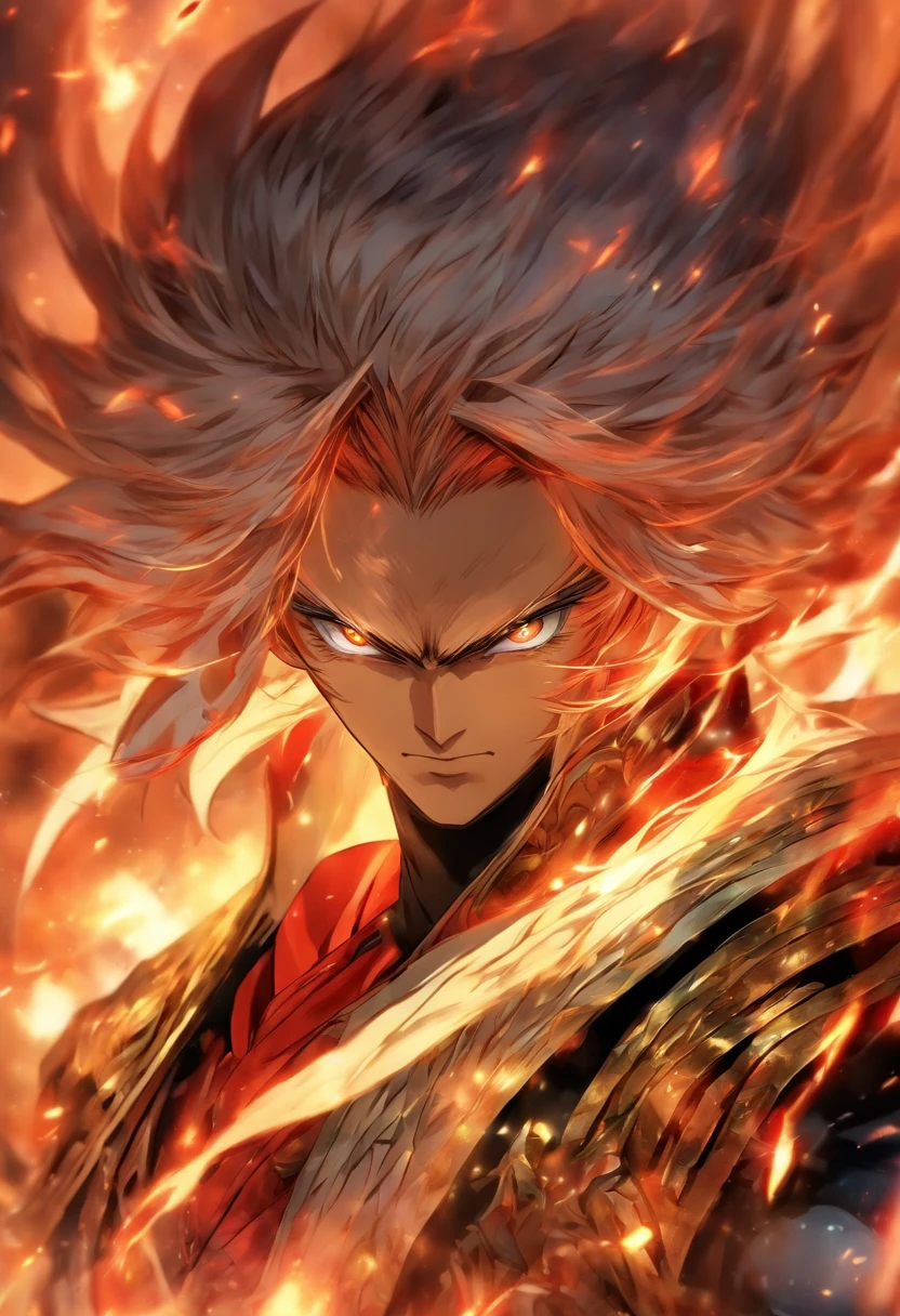 Un personaje masculino de anime con cabello blanco y ojos rojos, character album cover, Arte completo, Antasy character, full art illustration, Retrato completo de Elementalist, Arte de perfil de personaje, Arte oficial del personaje, official illustration of the character, Merlin, Arte oficial de alto detalle, Arte clave del juego, Omoide Emanon, Oz, Mobile Game Art, Colmillos, Pitufo, cana, sin camisa, Cuerpo fuerte, Postura para caminar
