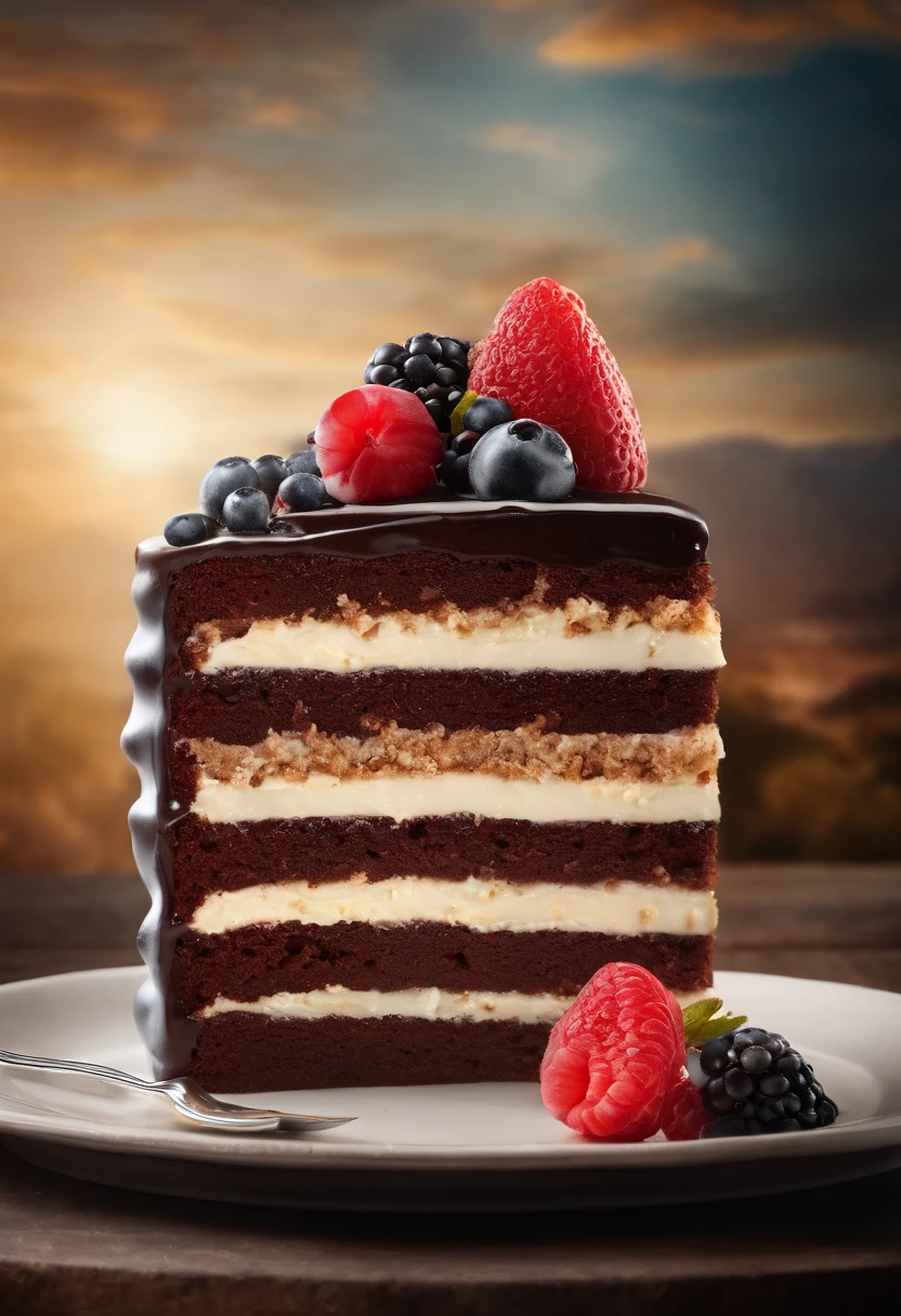 Ultra Realistic Cake Slice Style Pub (No Poster Writing) flyer style 2020 art portrait