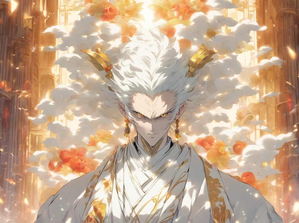 A white-faced scholar dressed in white