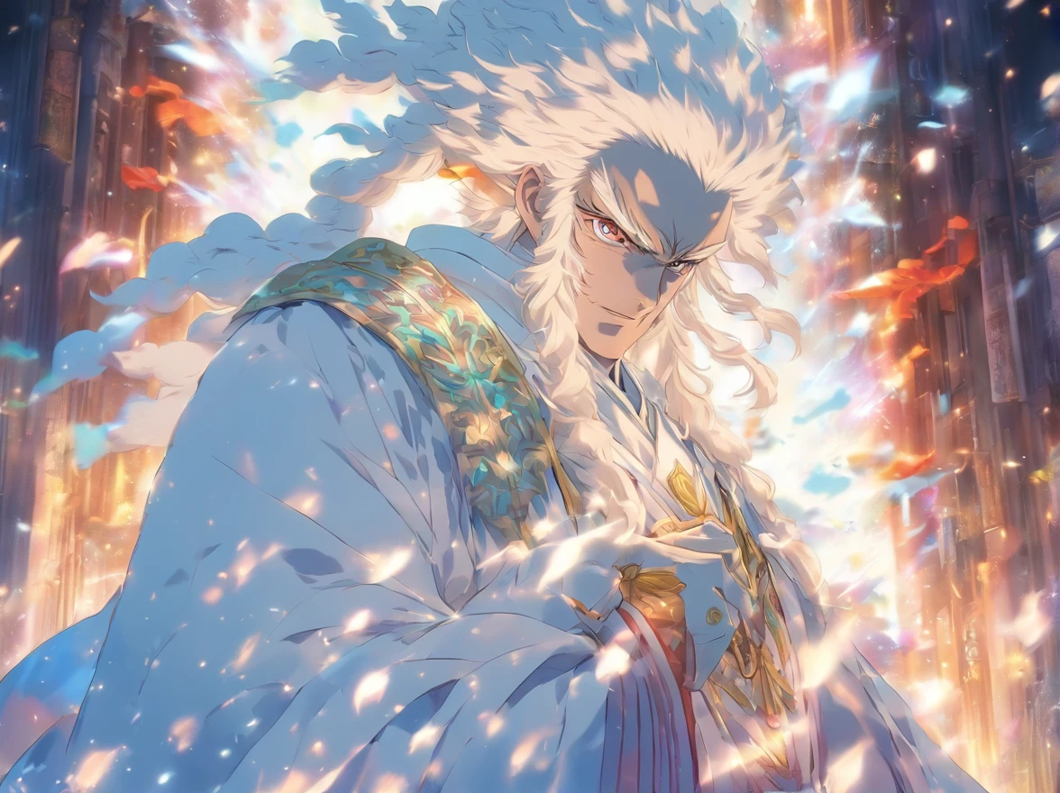 A white-faced scholar dressed in white