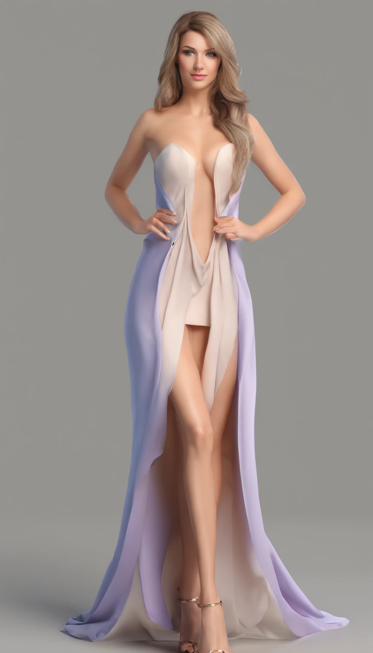 A full-length photo of a beautiful woman without clothes