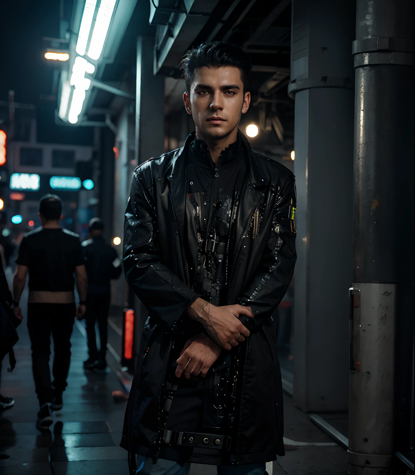 Change background cyberpunk handsome boy,realistic face,8k,ultra realistic