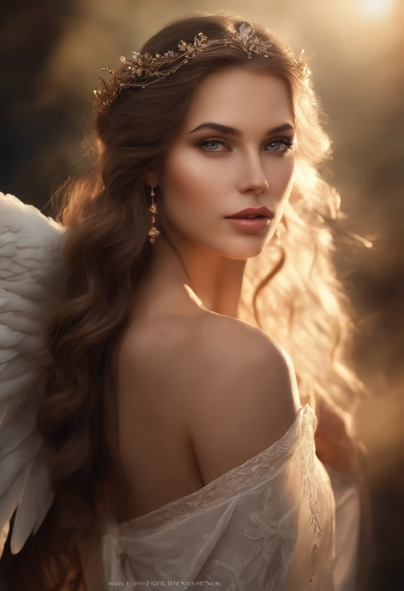 (best quality:1.2, realistic, portraits),(girl),(angel),(seductive),(detailed eyes),(luscious lips),(long flowing hair),(radiant skin),(beautiful wings),(attractive posture),(heavenly atmosphere),(soft lighting),(subtle color palette),(open cloths), (bikini),(full body)