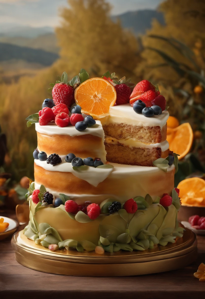 Ultra Realistic Cake-Style Ad (No Poster Writing) flyer style 2020 art format paysage