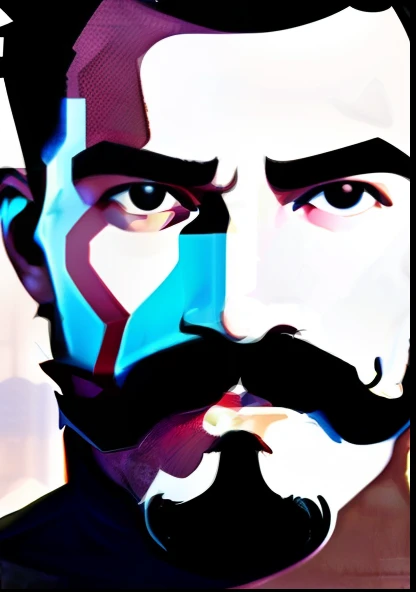 imagem arrapada de um homem com barba e bigode, inspirado em Joseph Dwight Strong, Sprigger, Tiago, inspirado em James Sessions, pintor americano, homem branco, por IAN SPRIGGS, inspirado em John Frederick Herring, Ir.., pintura de, Ian Sprigger, Herbet James Draper, Directed by: Joseph Dwight Strong, inspirado em Henry Ives Cobb, Jr.