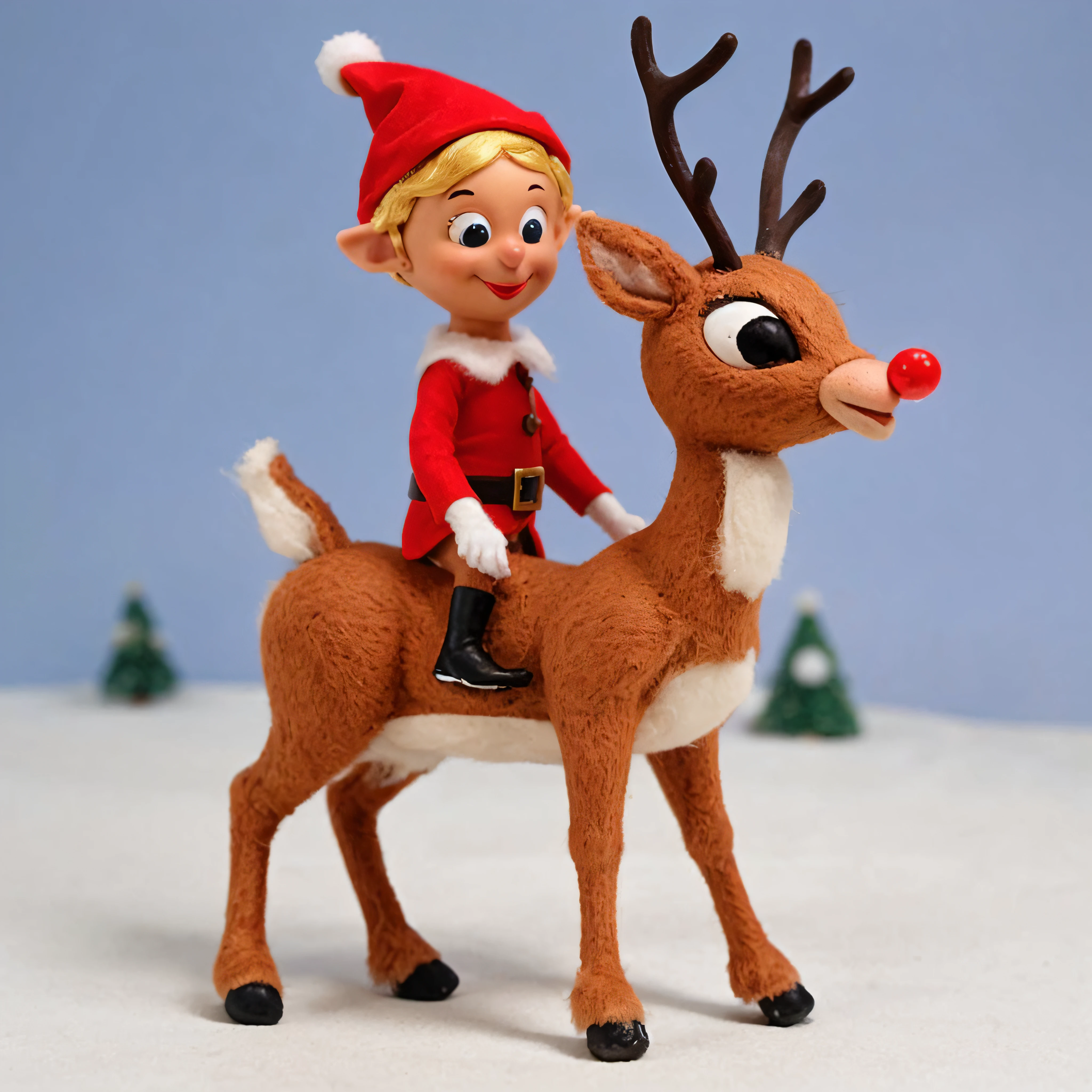 elf riding rudolf the red nose reindeer, RTRNR