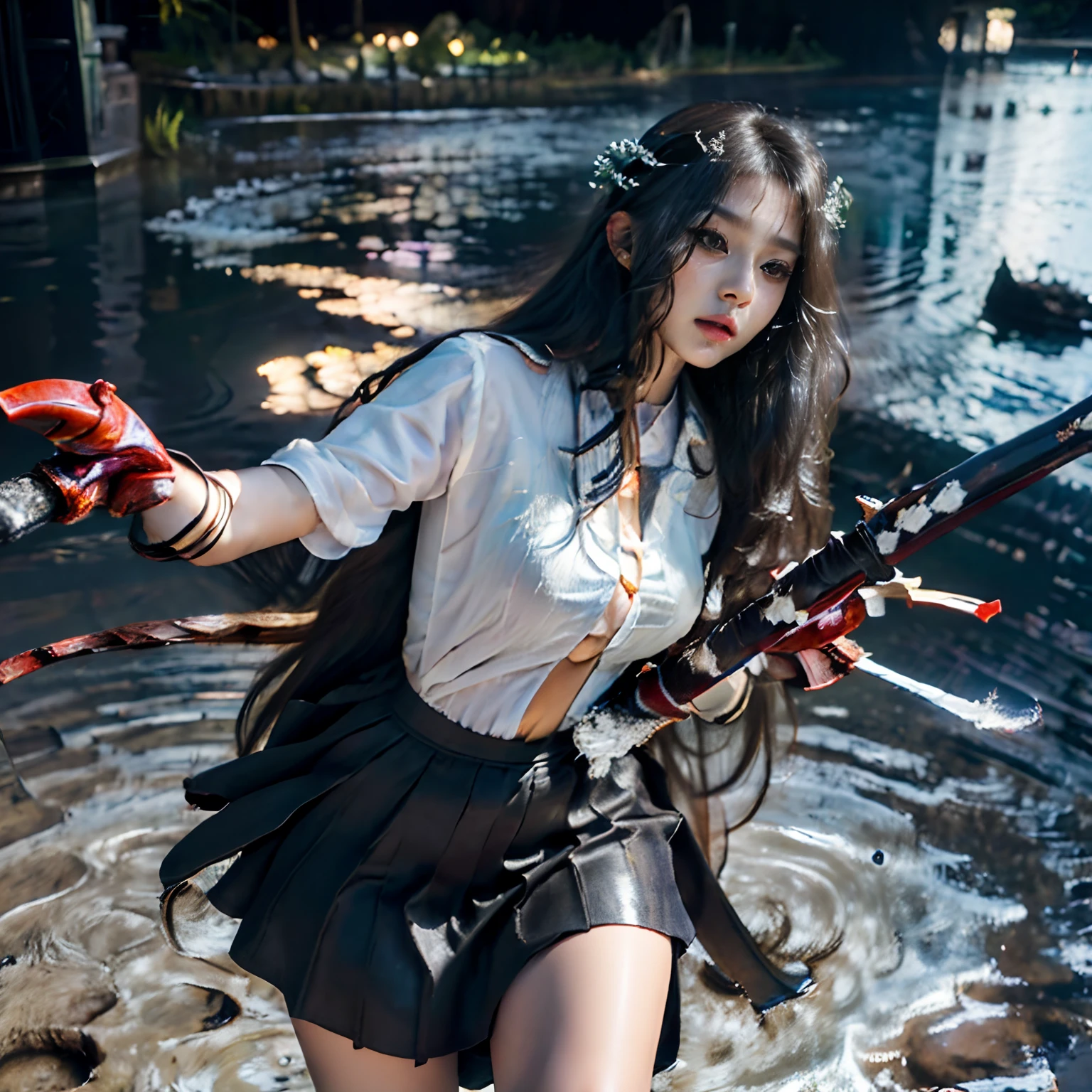 highest quality,masterpiece,Ultra-high resolution, Very detailed, 8k,(Beautiful woman),(一人のBeautiful woman),((Crucifixion:1.5)),(((cross))),(execution),((incontinence)),Scared,torture,slave,((crossにCrucifixionにされた女性:1.5)),Crucifixion刑,((sailor macuri:1.4)),Sailor Warrior Uniforms,White gloves,Blue Skirt,Blue Boots,Large Breasts、((Torn costume:1.5)),((Tearing of clothes:1.5)),(Tattered clothes:1.5),Beaten face,顔にTraces of being beaten,((Bruises on the body)),Body scars,Facial and body injuries,(Bruise, dirty, Torn clothes, Revealing clothing, Blood:1.3),Traces of being beaten,Defeated heroine,A ruined world,Remains,ruins,(Burning at the stake),((Roasted by fire:1.2)),Inflammation,(Inflammationに包まれている),足下にInflammation,Browsing Caution