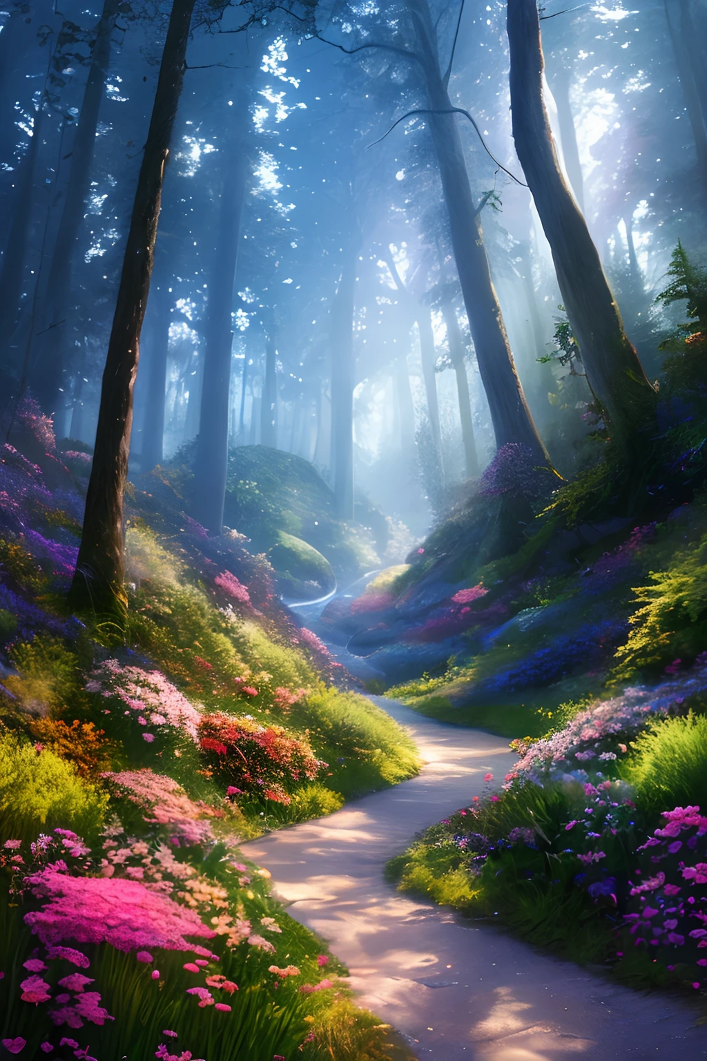 masterpiece, best quality, high quality,extremely detailed CG unity 8k wallpaper, An enchanting and dreamy scene of a fantasy forest, with towering trees, glowing mushrooms, and hidden fairy glens, creating a sense of mystique and enchantment, artstation, digital illustration, intricate, trending, pastel colors, oil paiting, award winning photography, Bokeh, Depth of Field, HDR, bloom, Chromatic Aberration ,Photorealistic,extremely detailed, trending on artstation, trending on CGsociety, Intricate, High Detail, dramatic