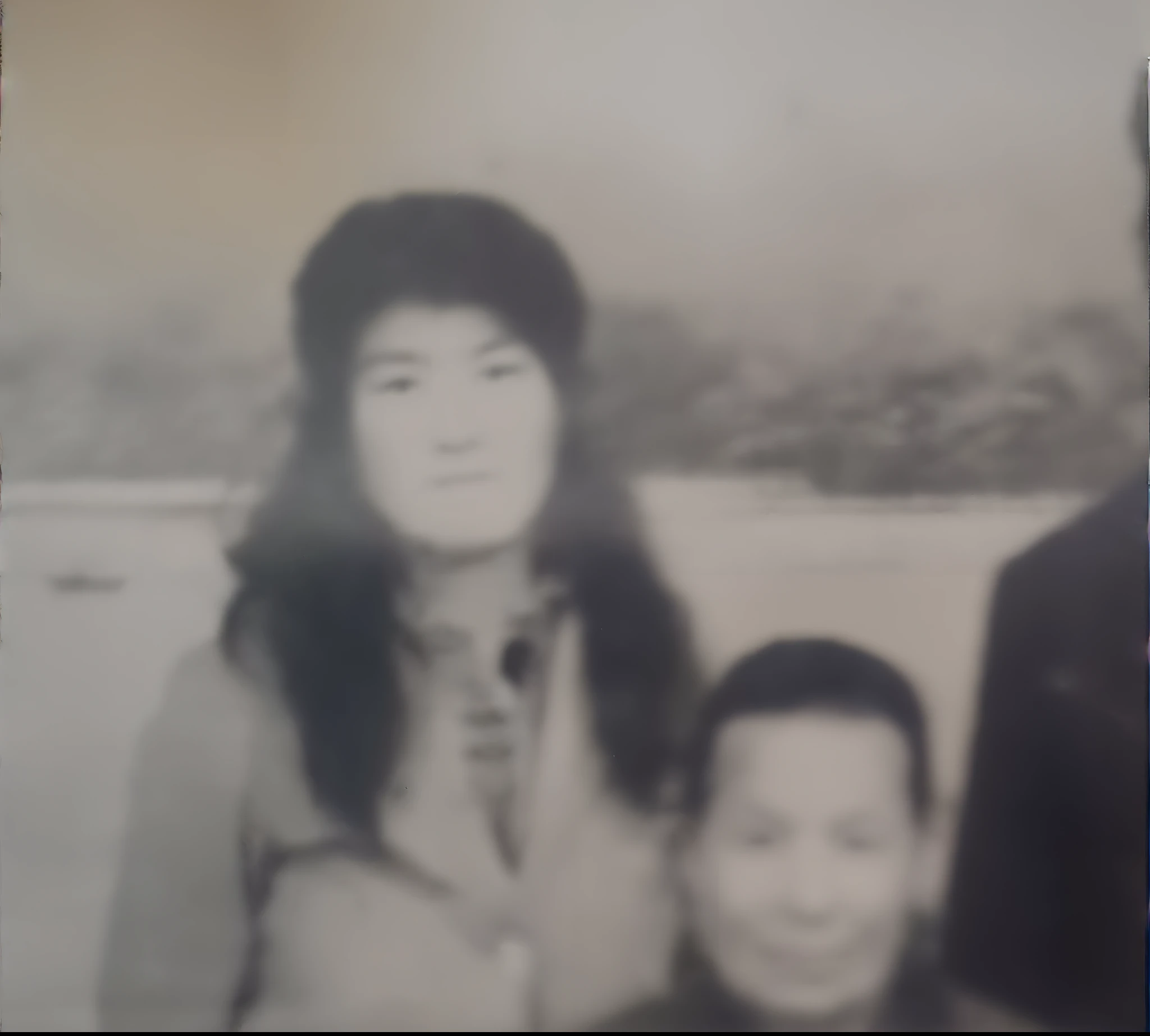 Photograph of a family posing for a photo in front of a building, old picture, foto antiga, momma and papa, 1950s family, unknown location, an old balck and white photo, old style photo, very old photo, very famous photo, old black and white photo, foto antiga, black and white old photo, aged photo