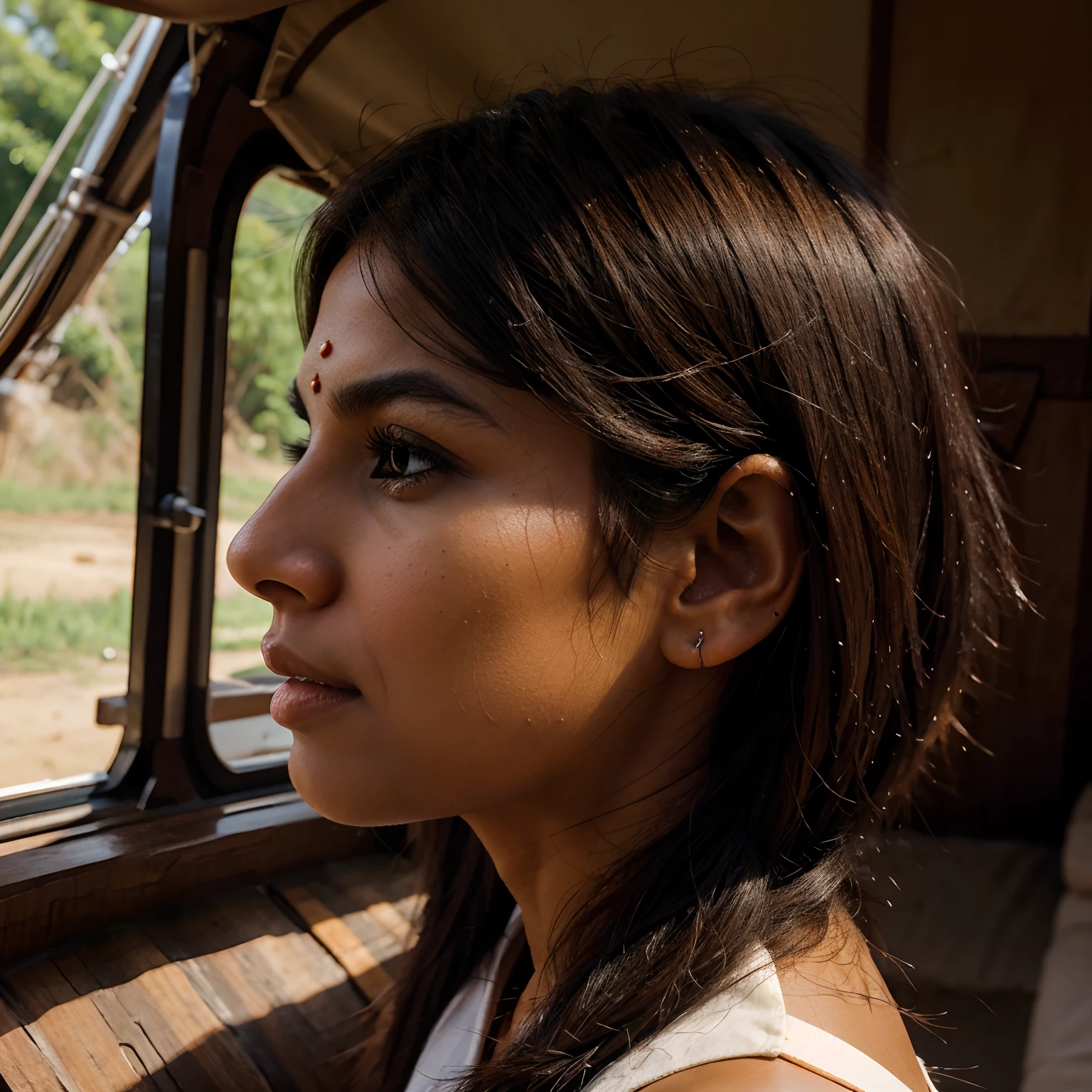 Hyper-realistic design of an Indian in profile on a hayaguasca journey