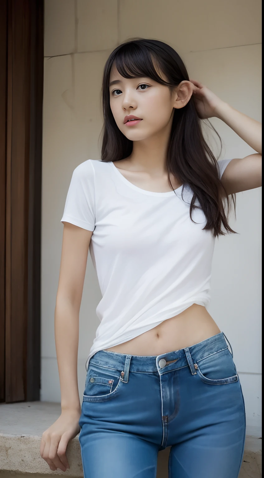 SeaArt Bot Upscaling Default 2023/09/29 12:38:39 (realisitic、Photorealsitic:1.3)、(Cute 15 year old delicate beautiful girl:1.4)、（fullnude:1.5)、（Show me your breasts:1.8）、(Beautiful nipple:1.3 )、de pele branca、Slim West、（Hard sex:1.4）、（small tits）、denim、jeans、JINS、tshirts