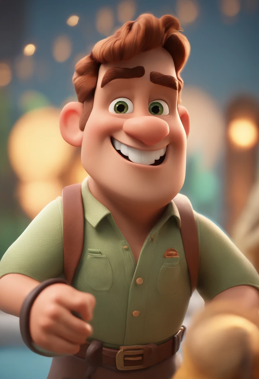 personagem dos desenhos animados de um homem forte e uma camisa verde social, calvanhaque , animation character, Caractere estilizado, animation style rendering, 3D estilizado, Arnold Maya render, 3 d render stylized, toon render keyshot, Personagem 3D, Personagem 3D, 3d rendering stylized, 3 d character render, personagem de desenho animado, Personagem de close up, Pose de personagem,  (Estilo Pixar) (master part:1.2) (Bokeh) (best quality) (pele detalhada) (textura detalhada) (8k) (argila) (Cinematic lighting) (foco nítido