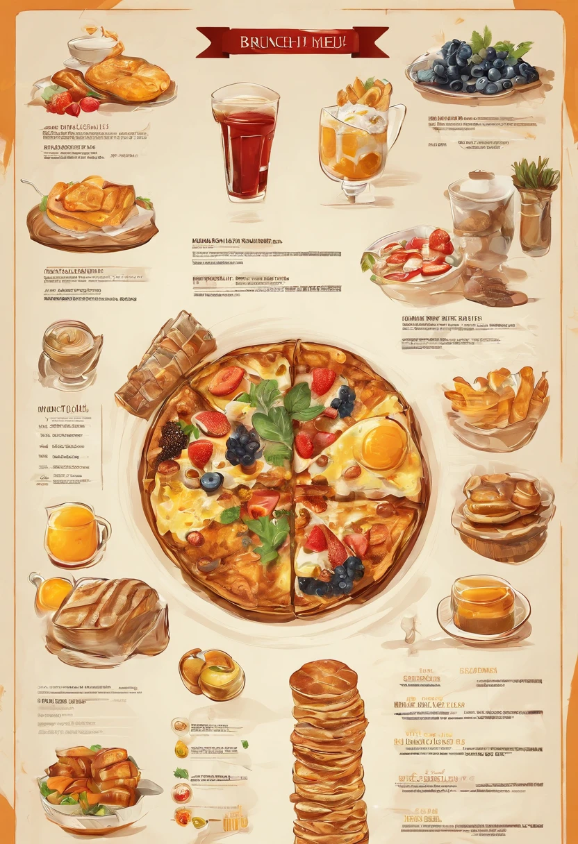 Brunch house menu with 10 products with price