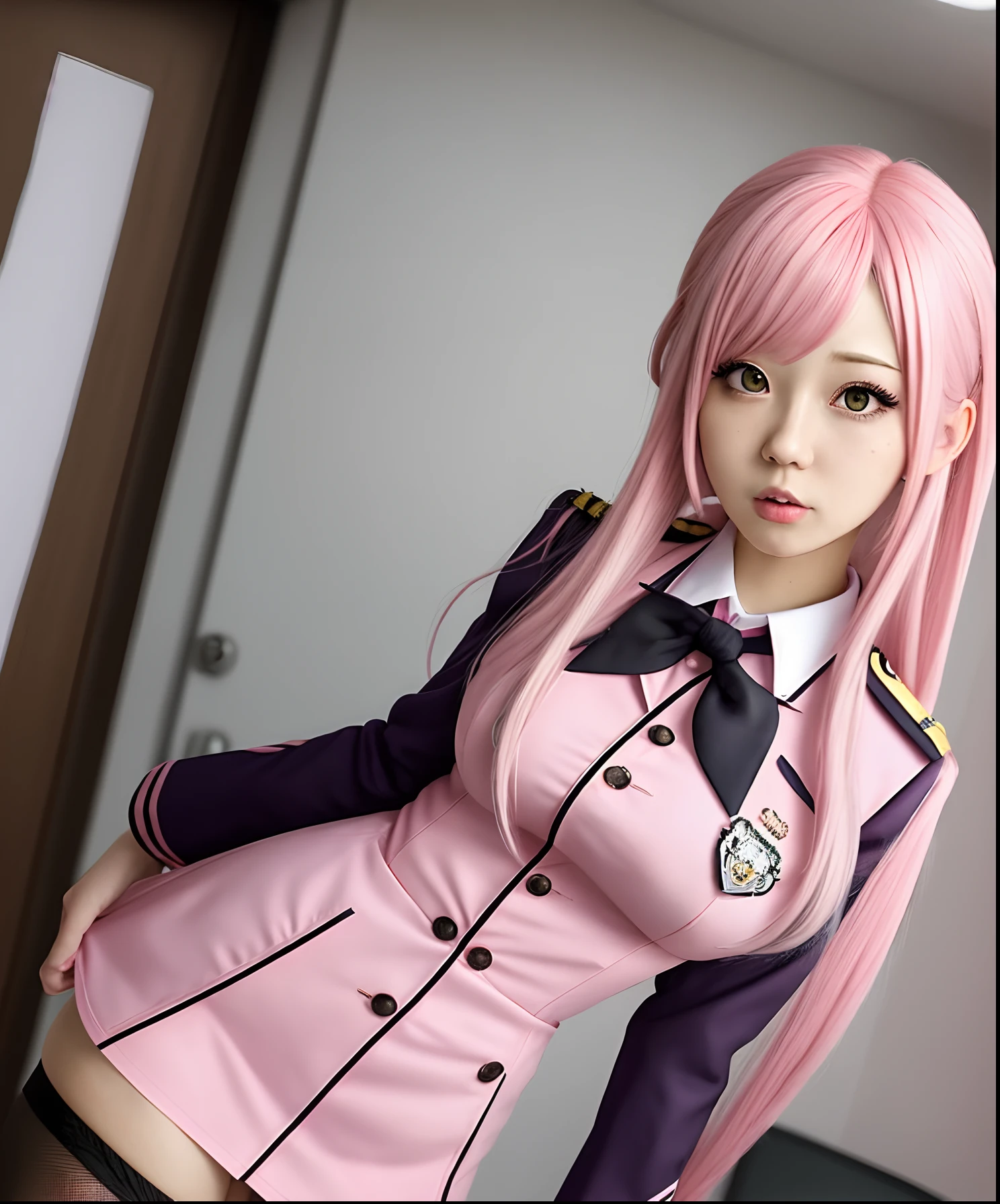 Pink Hair Uniform Ero